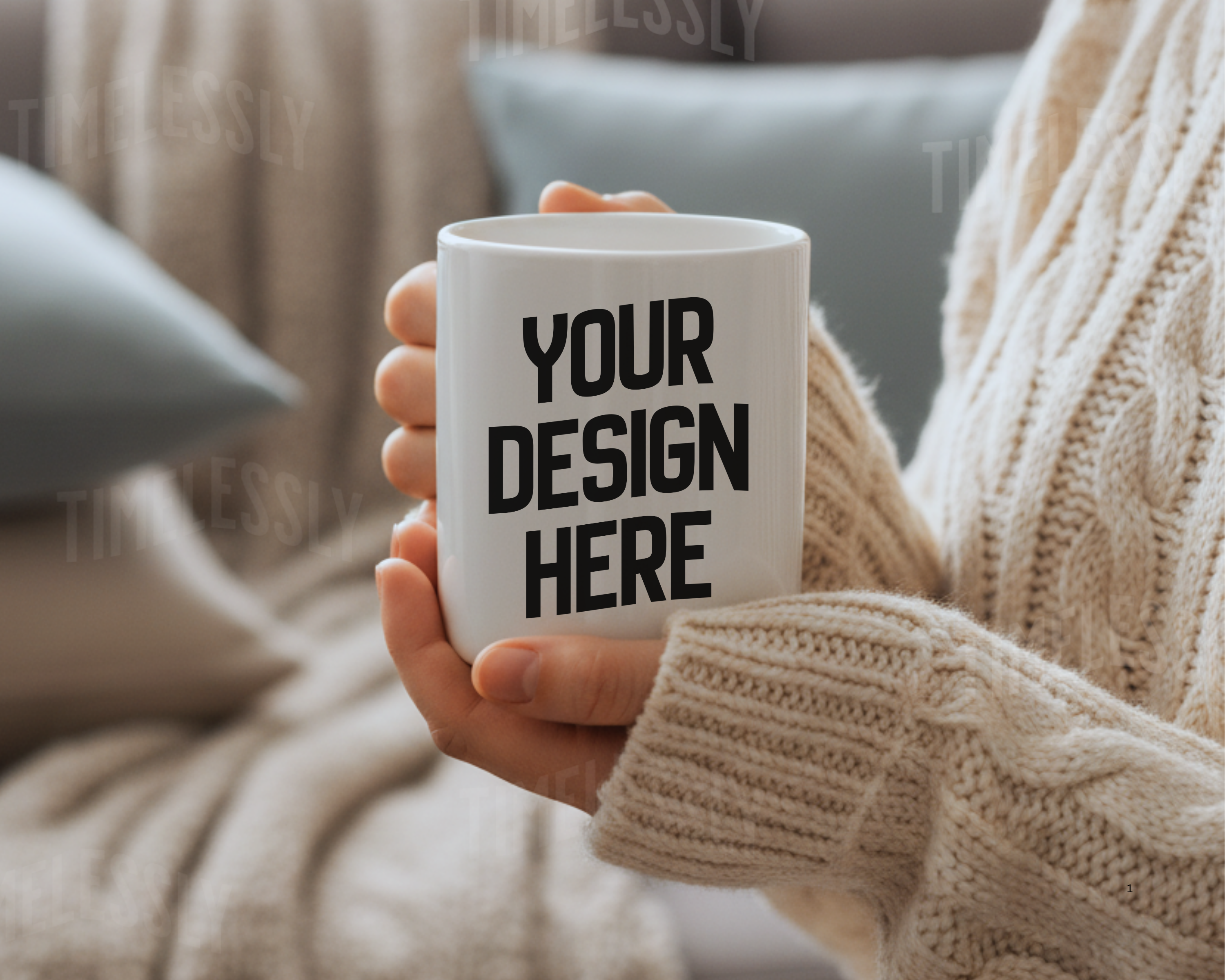 Lifestyle Mug Mockup | Hand Holding White Ceramic | 11oz PNG