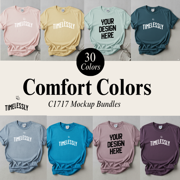 Comfort Colors C1717 Flatlay Mockup Bundle – 30 Premium Mockups