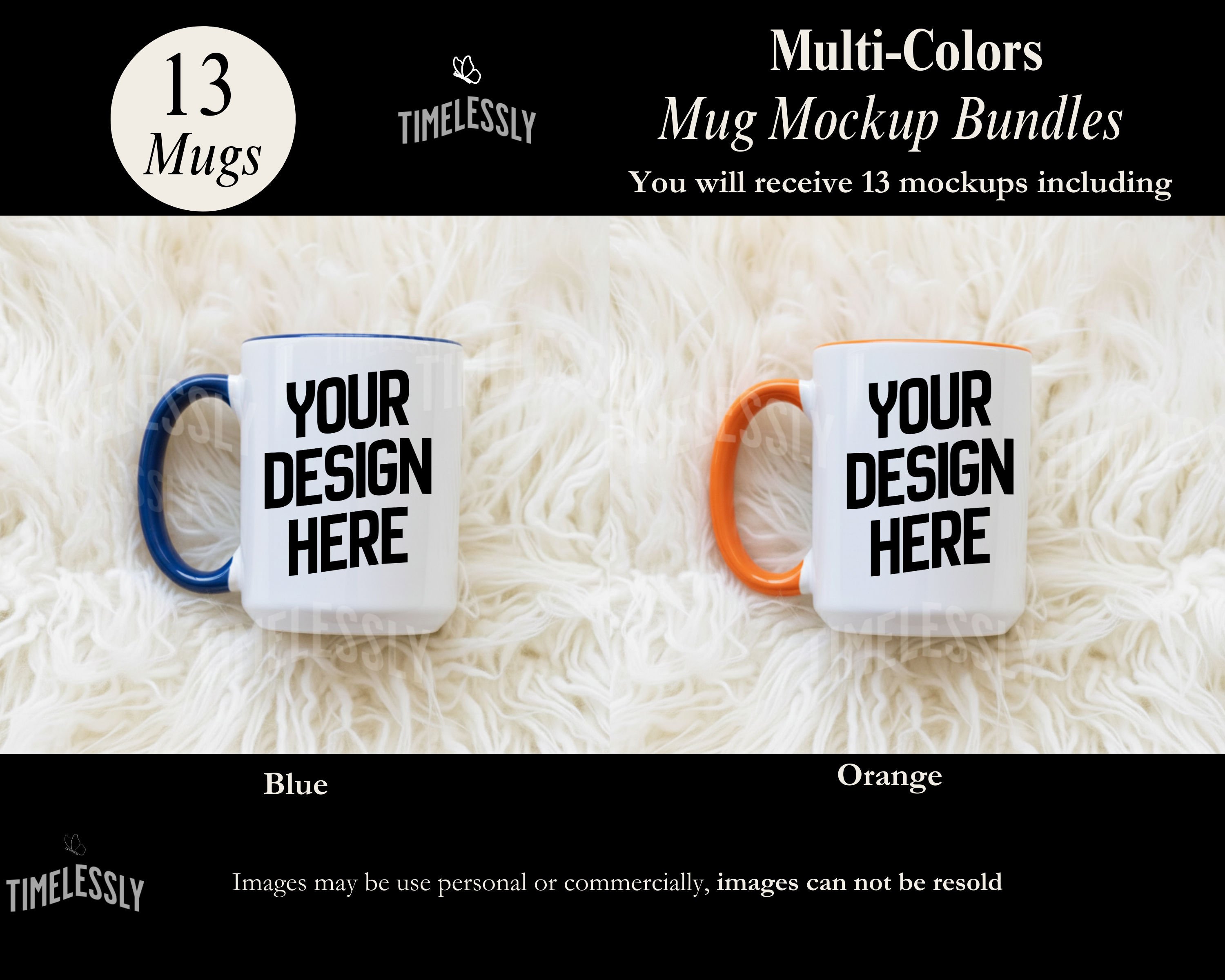 Trendy Boho Accent Mug Mockup Bundle – Yellow, Pink, Blue & More