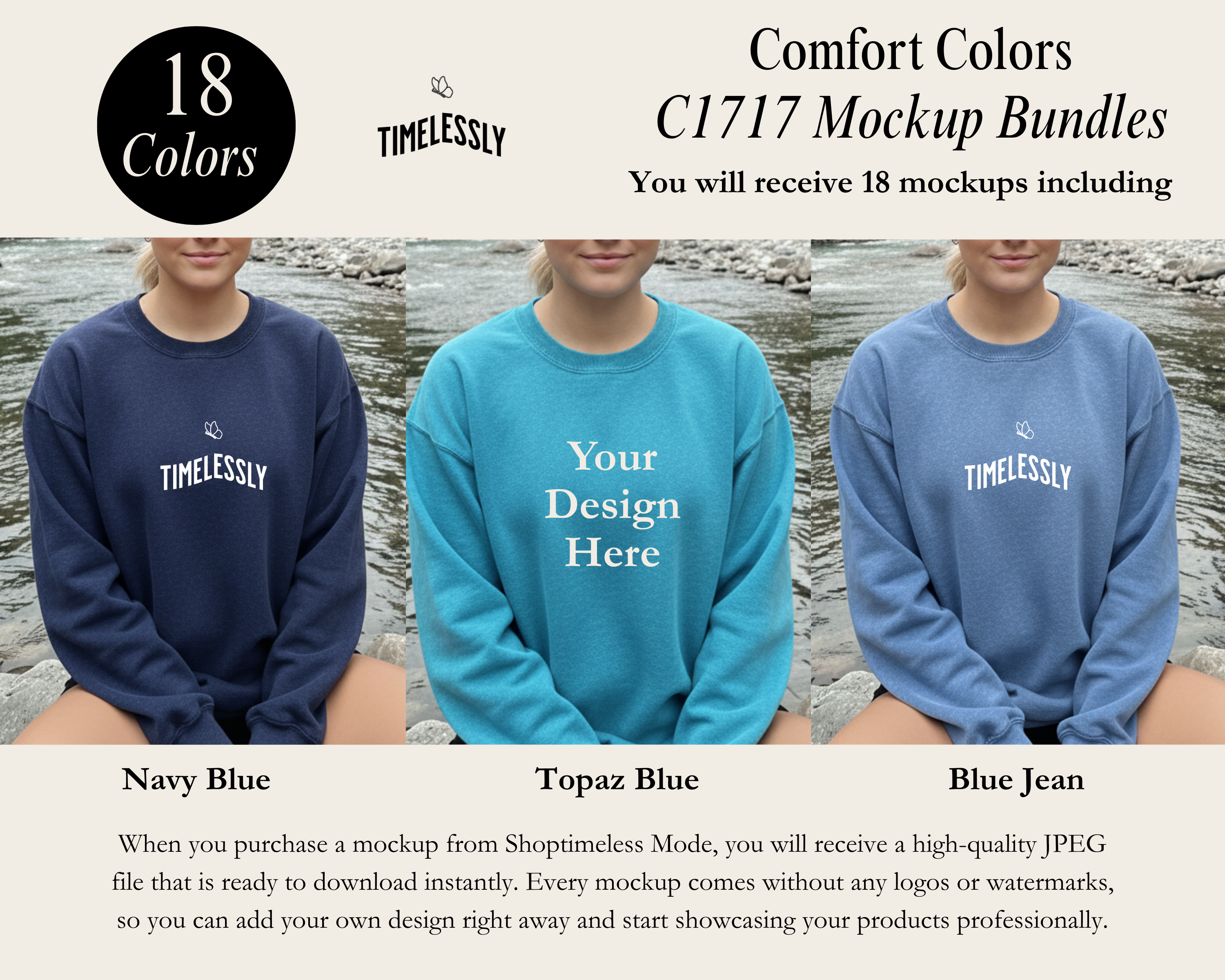 Comfort Colors C1717 Mockup Bundle ( white Model)