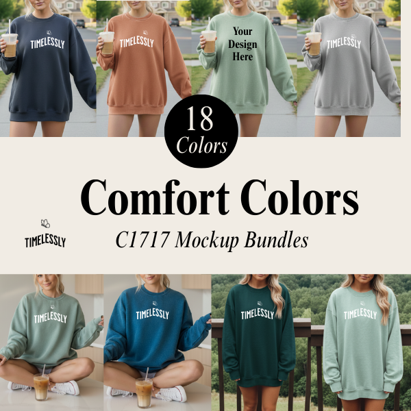 Comfort Colors C1717 Mockup Bundle ( white Model)
