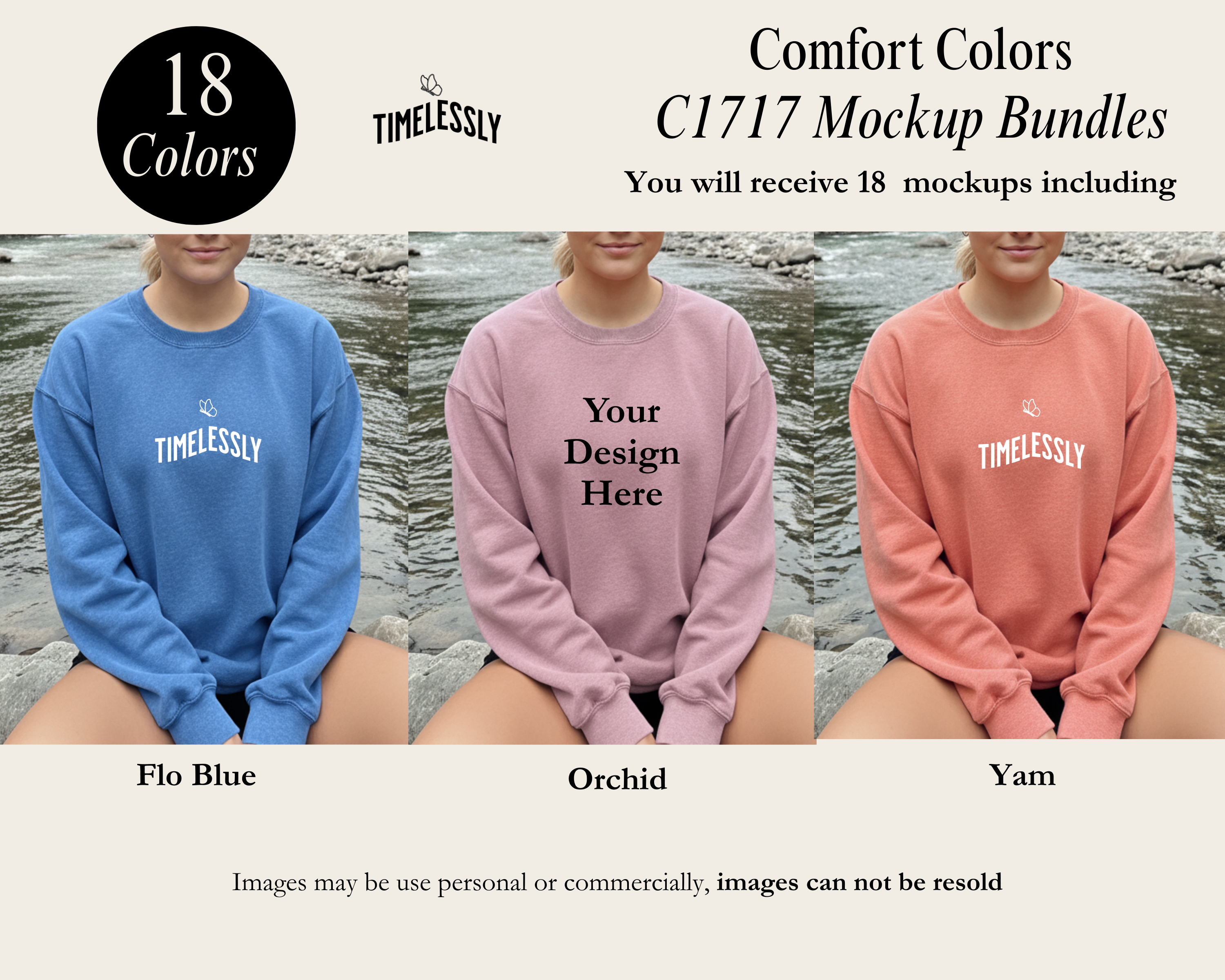 Comfort Colors C1717 Mockup Bundle ( white Model)