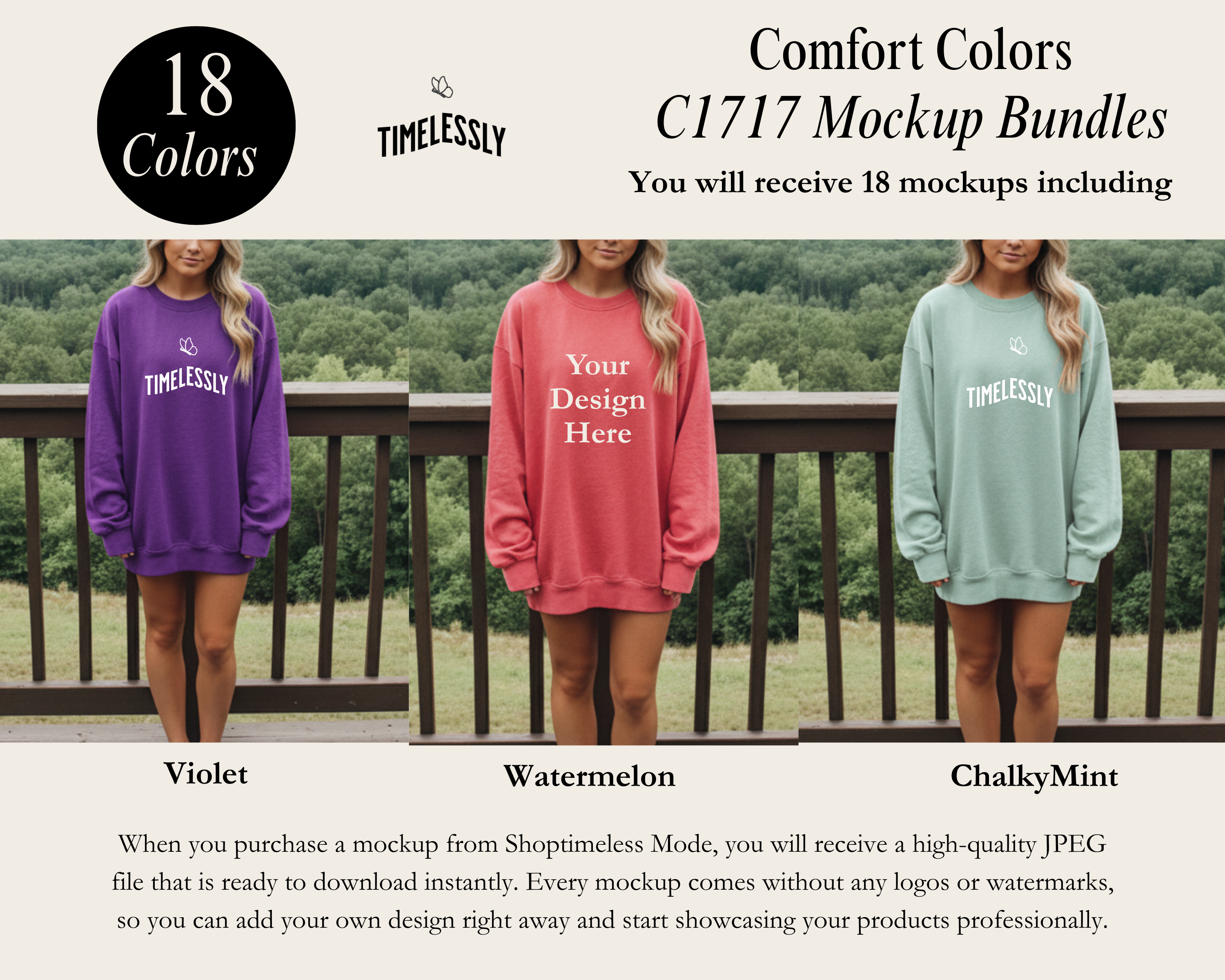 Comfort Colors C1717 Mockup Bundle ( white Model)