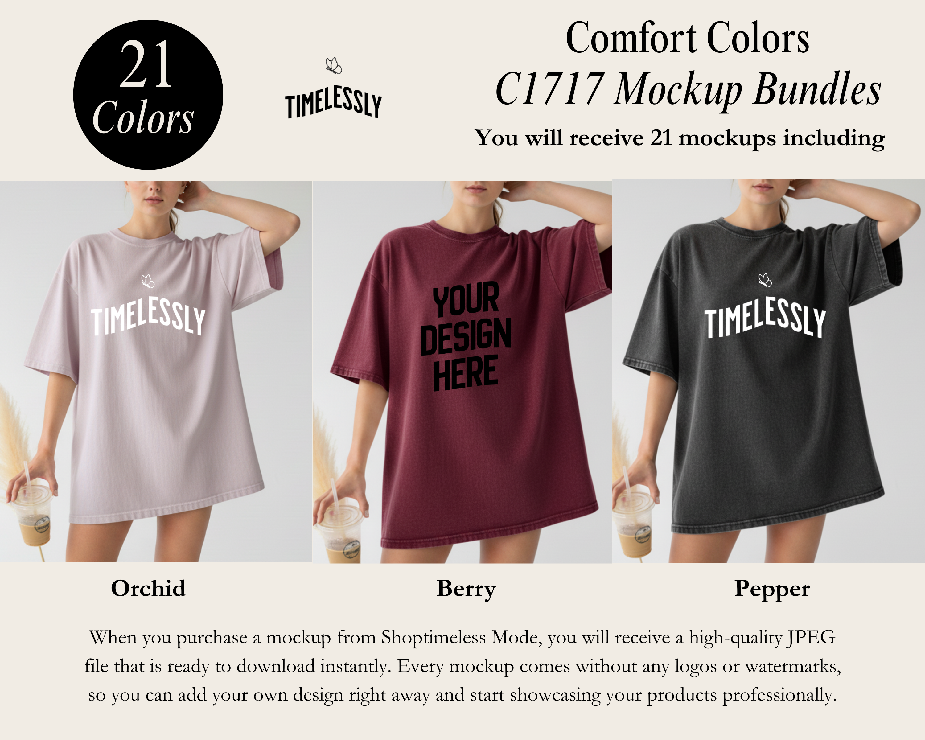 Comfort Colors C1717 Mockup Bundles (White Model)