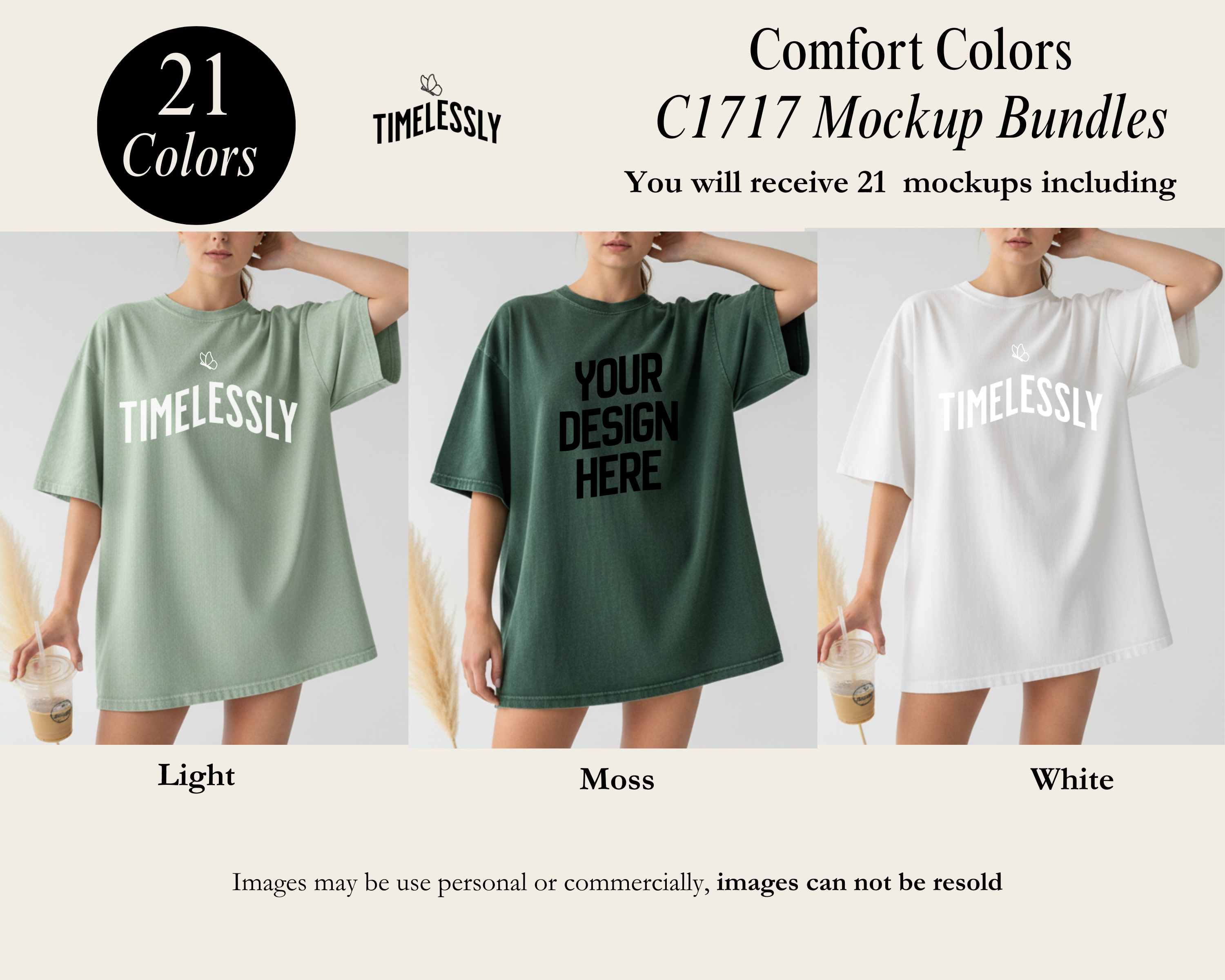 Comfort Colors C1717 Mockup Bundles (White Model)
