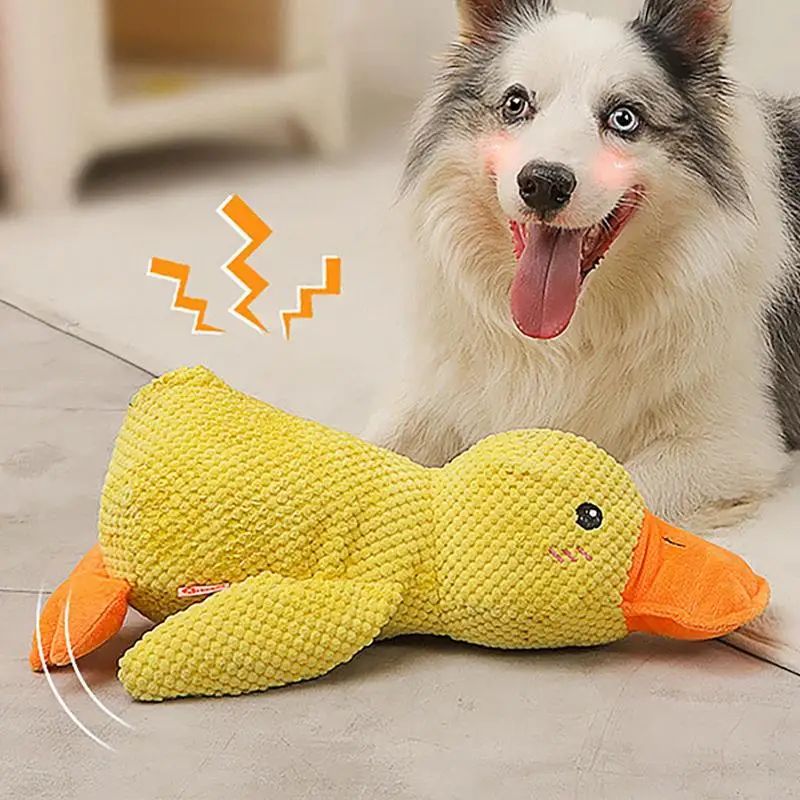 Juguetes calmantes de pato para perros, juguete de pato para perros con sonido de graznido, duradero