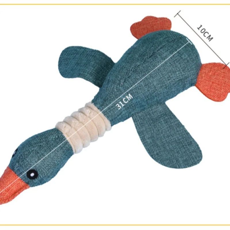 Juguete masticable para mascotas, peluche de ganso salvaje de dibujos animados