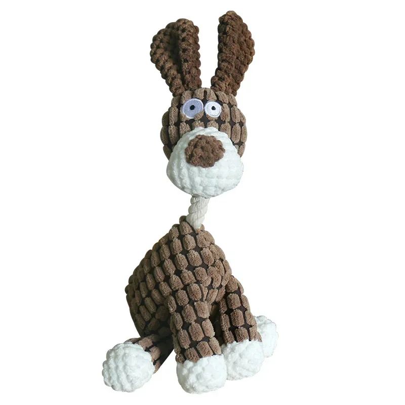 Juguete divertido para mascotas, con forma de burro, de pana, para masticar, para cachorros, chirriador