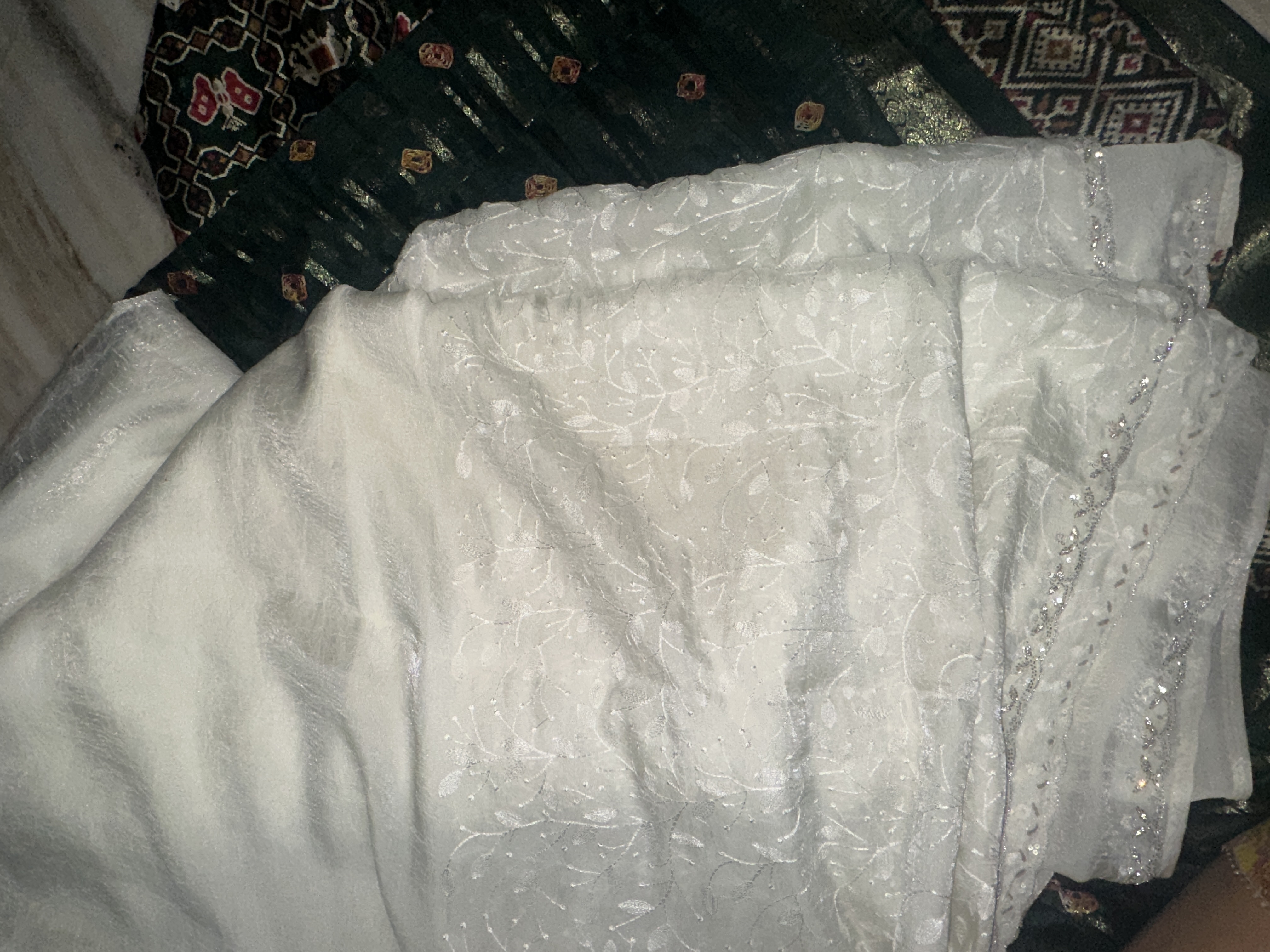 Crushed Silk Embroidered