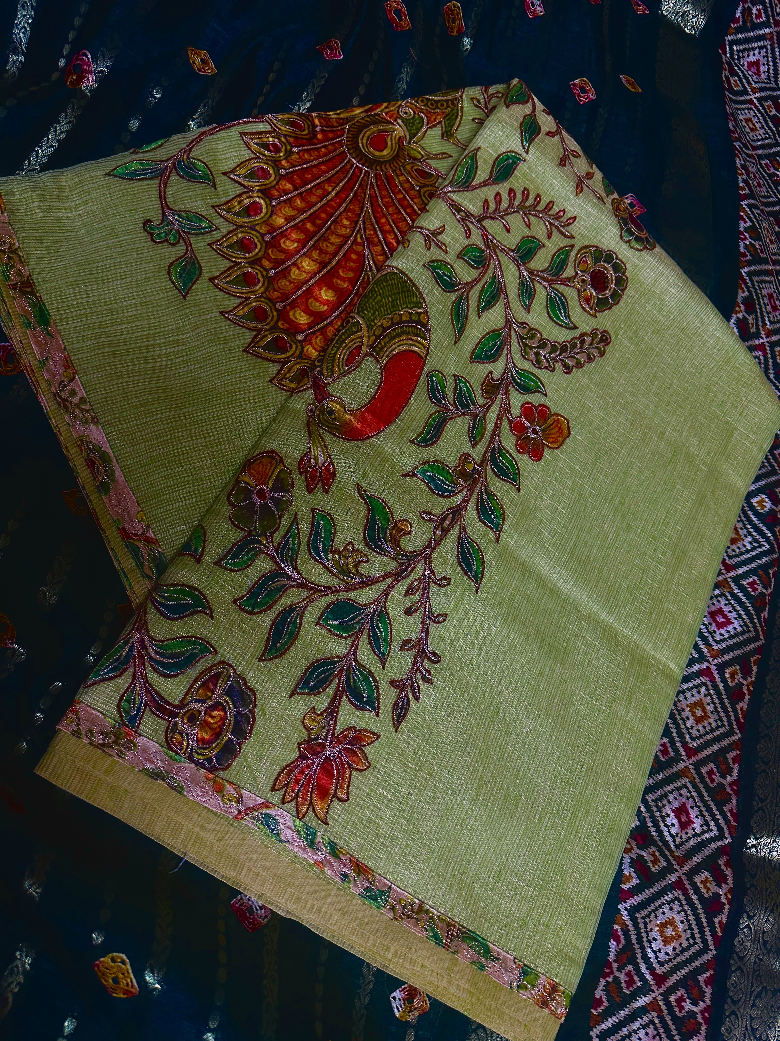 Silk Kota Applique Work