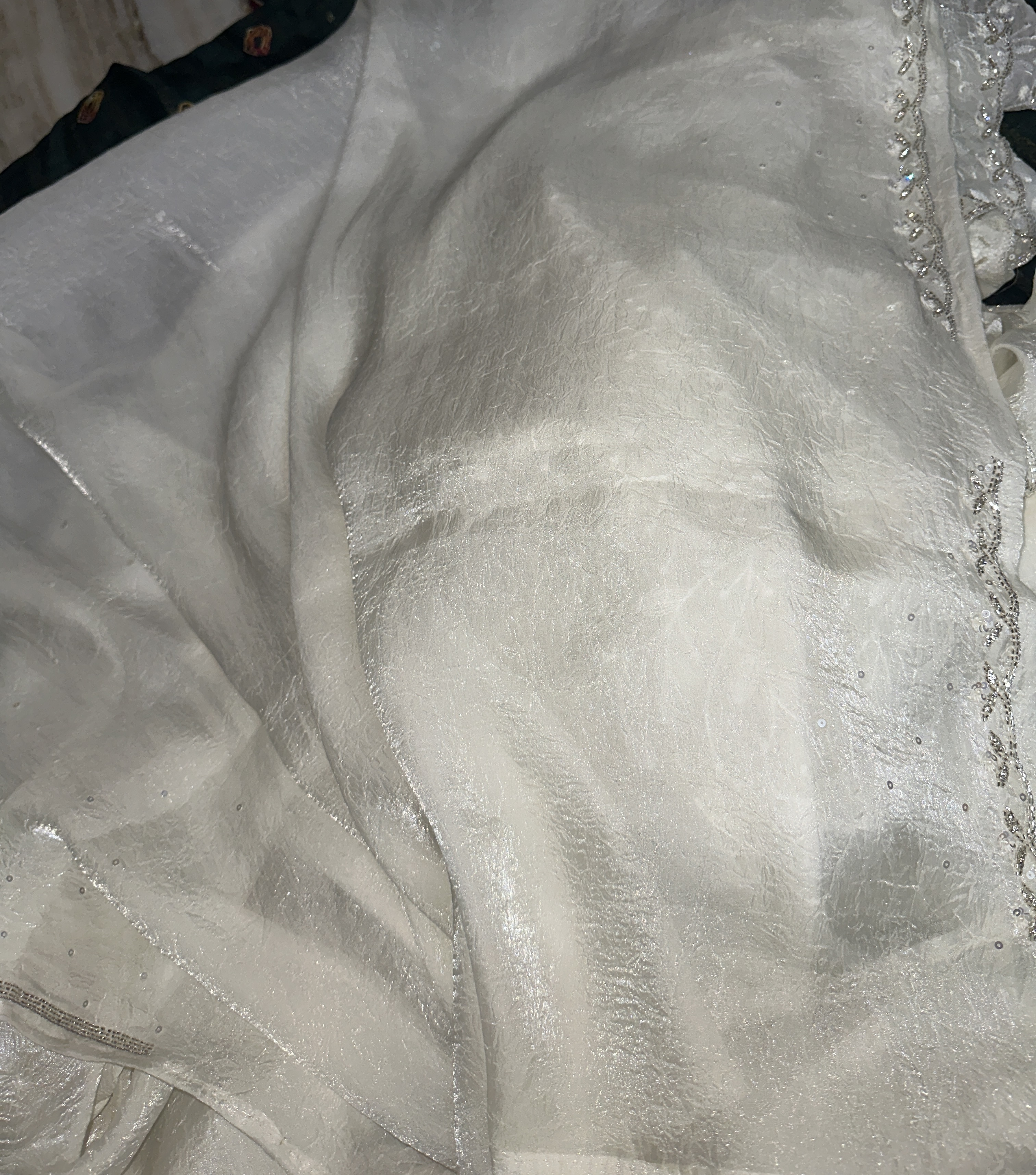 Crushed Silk Embroidered