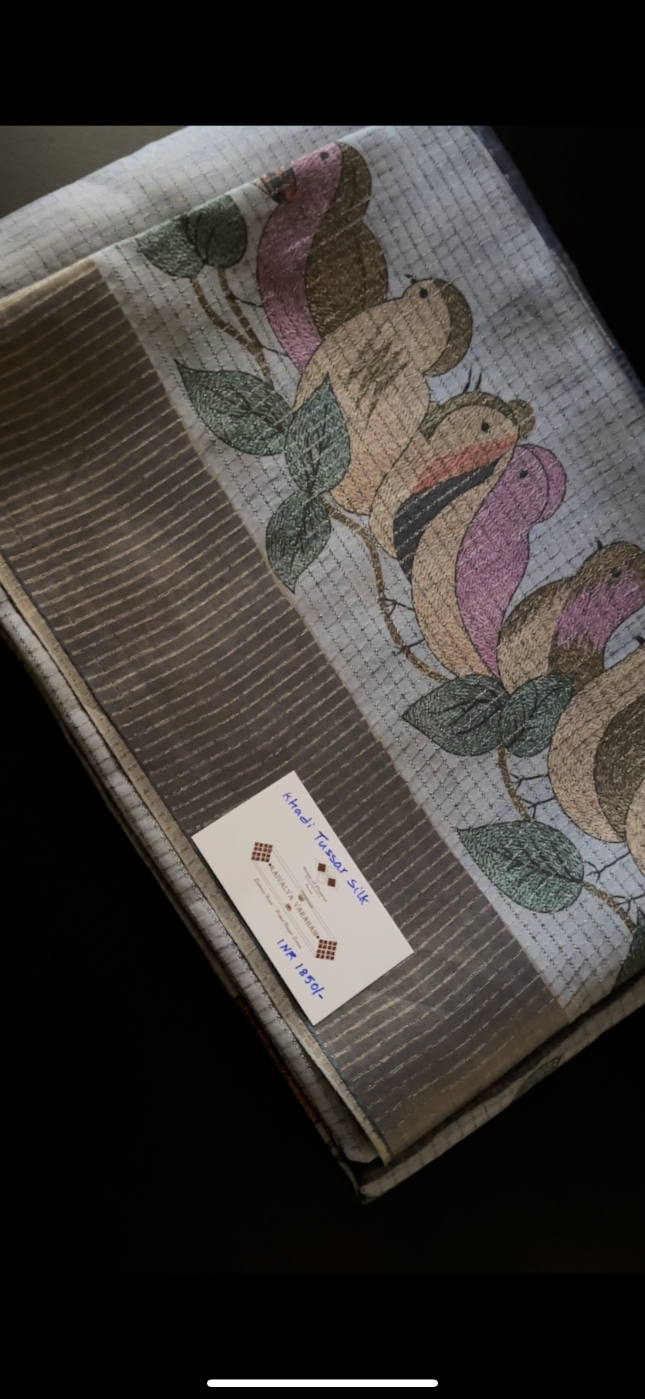 Khadi Tussar Bird Quilt