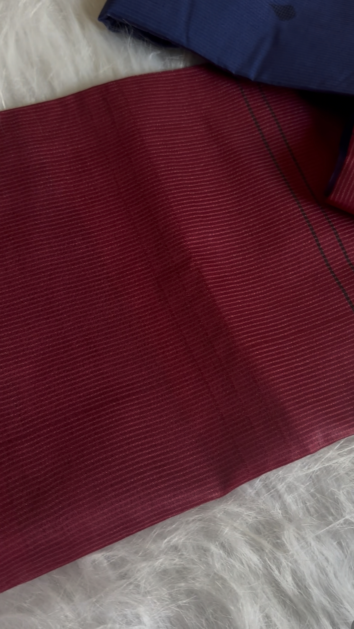 Navy Blue Tussar Cotton