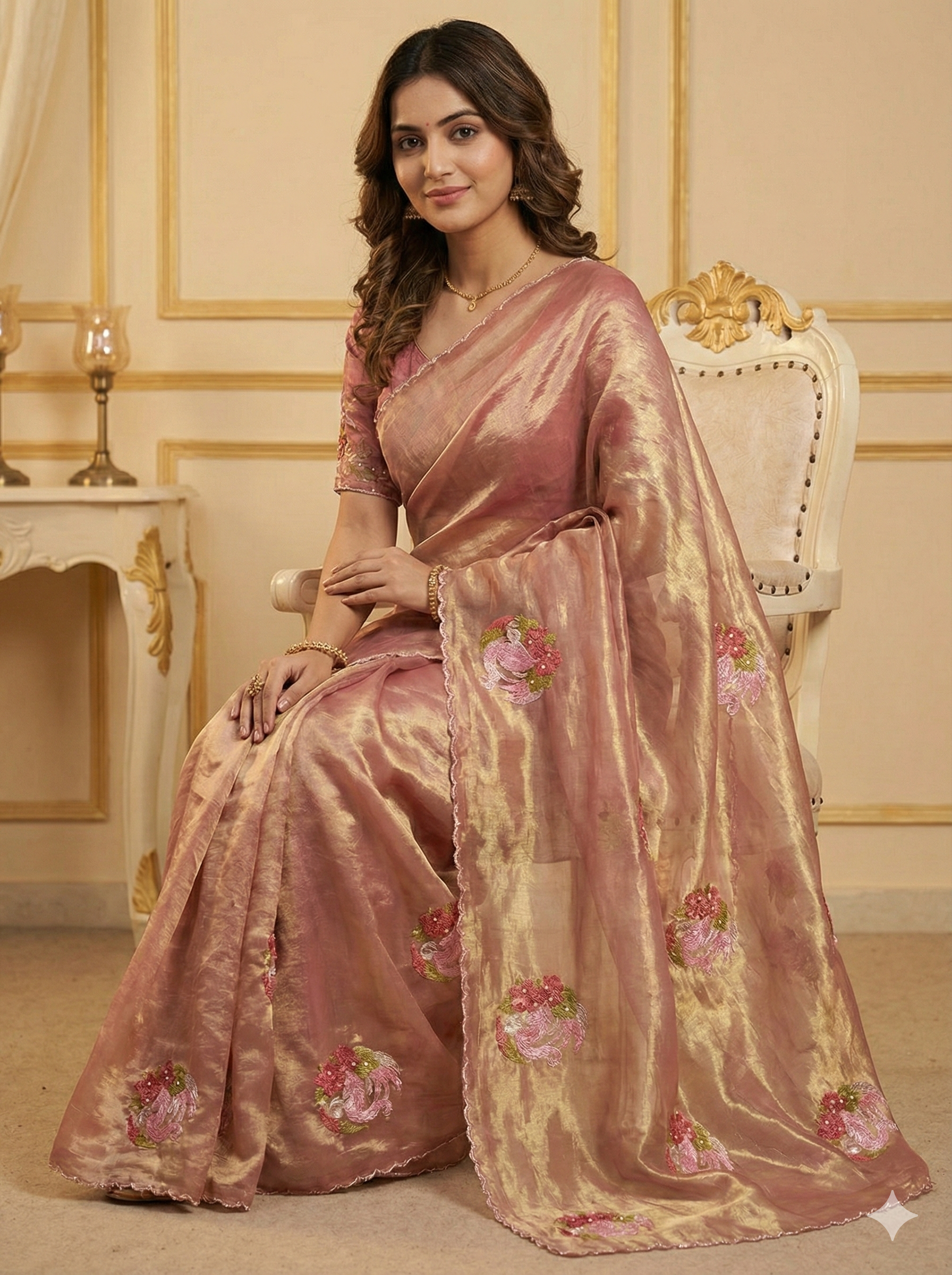 Embroidered Space Silk saree
