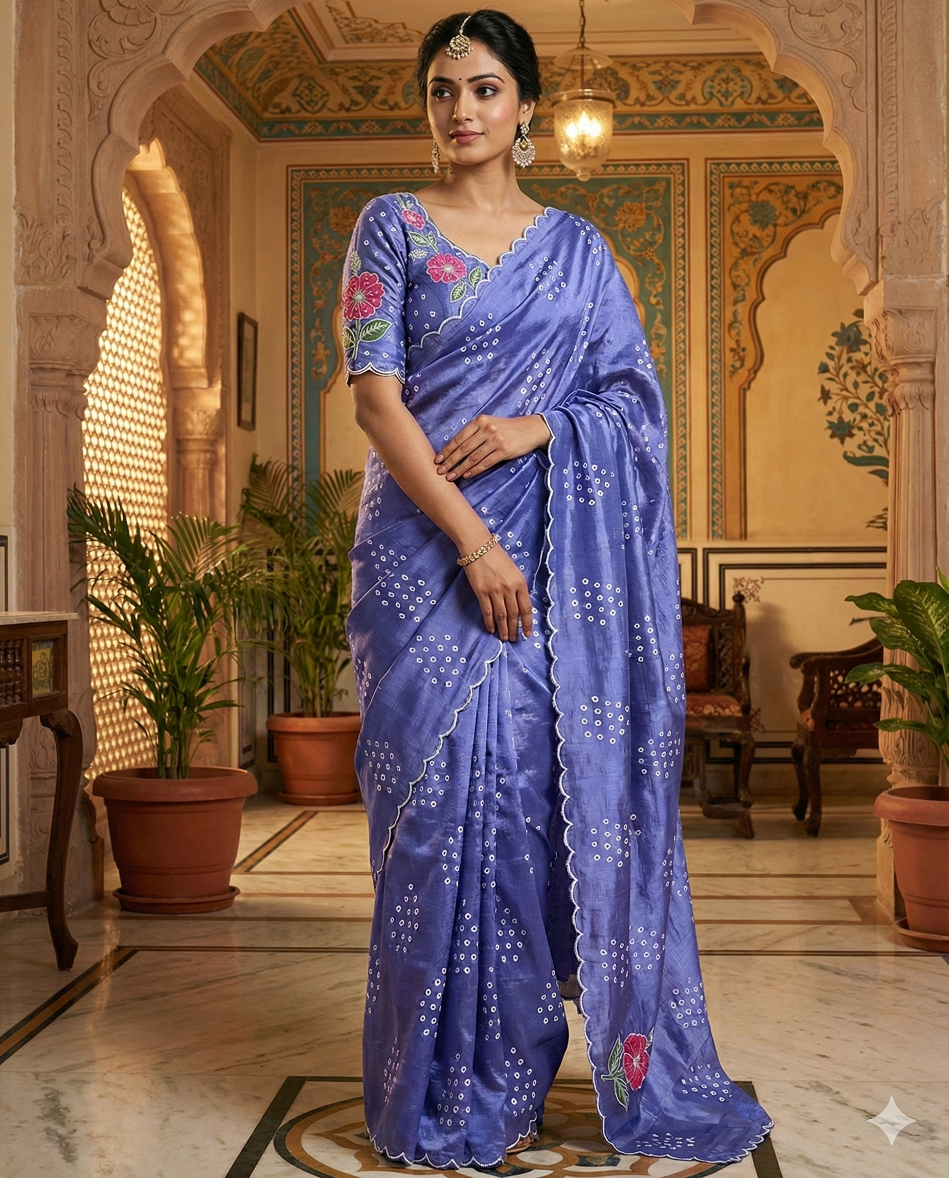 Mangalagiri Soft cotton bandhini print 