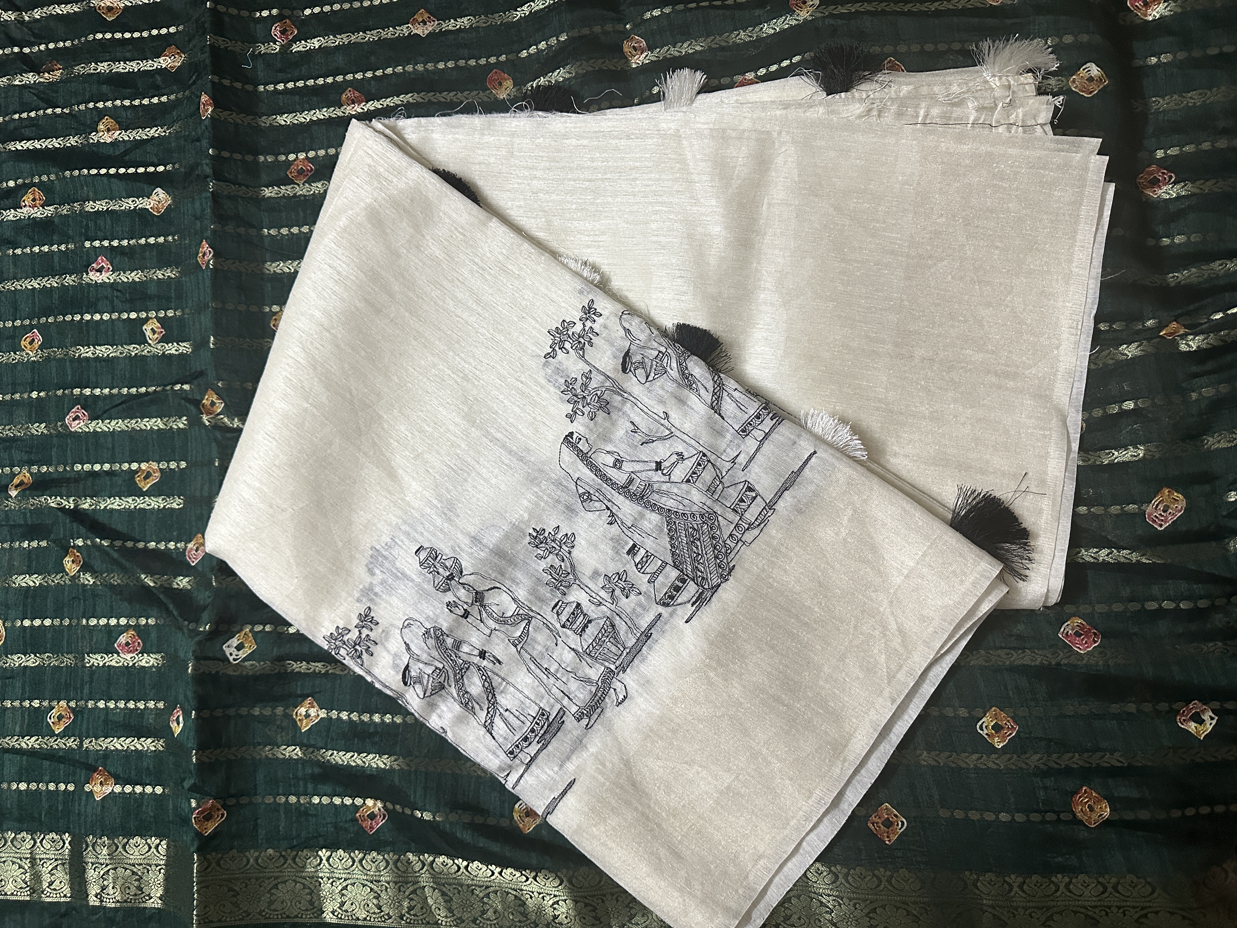 Handcrafted Jute Cotton Saree