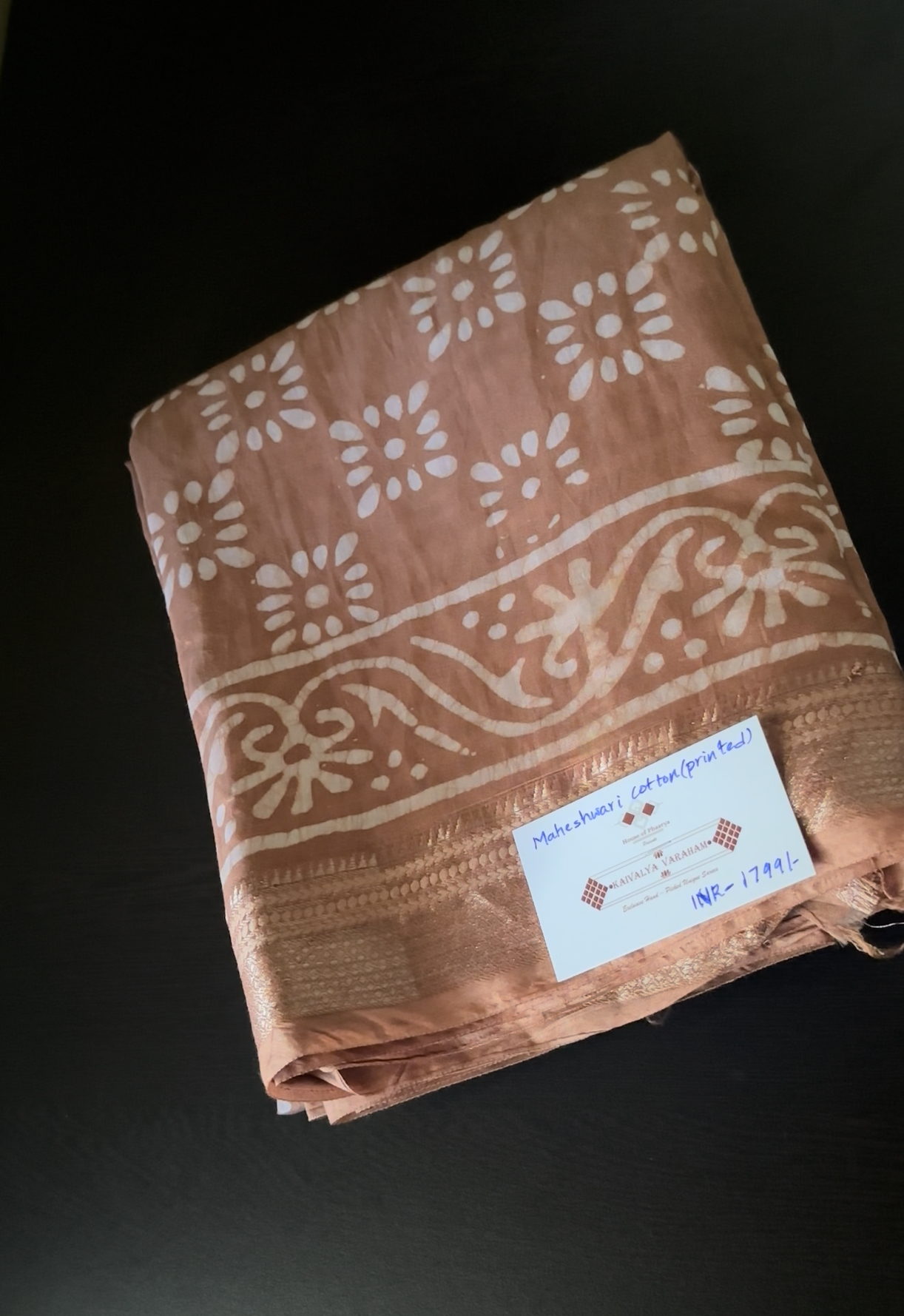 Bamboo silk Block Print Saree