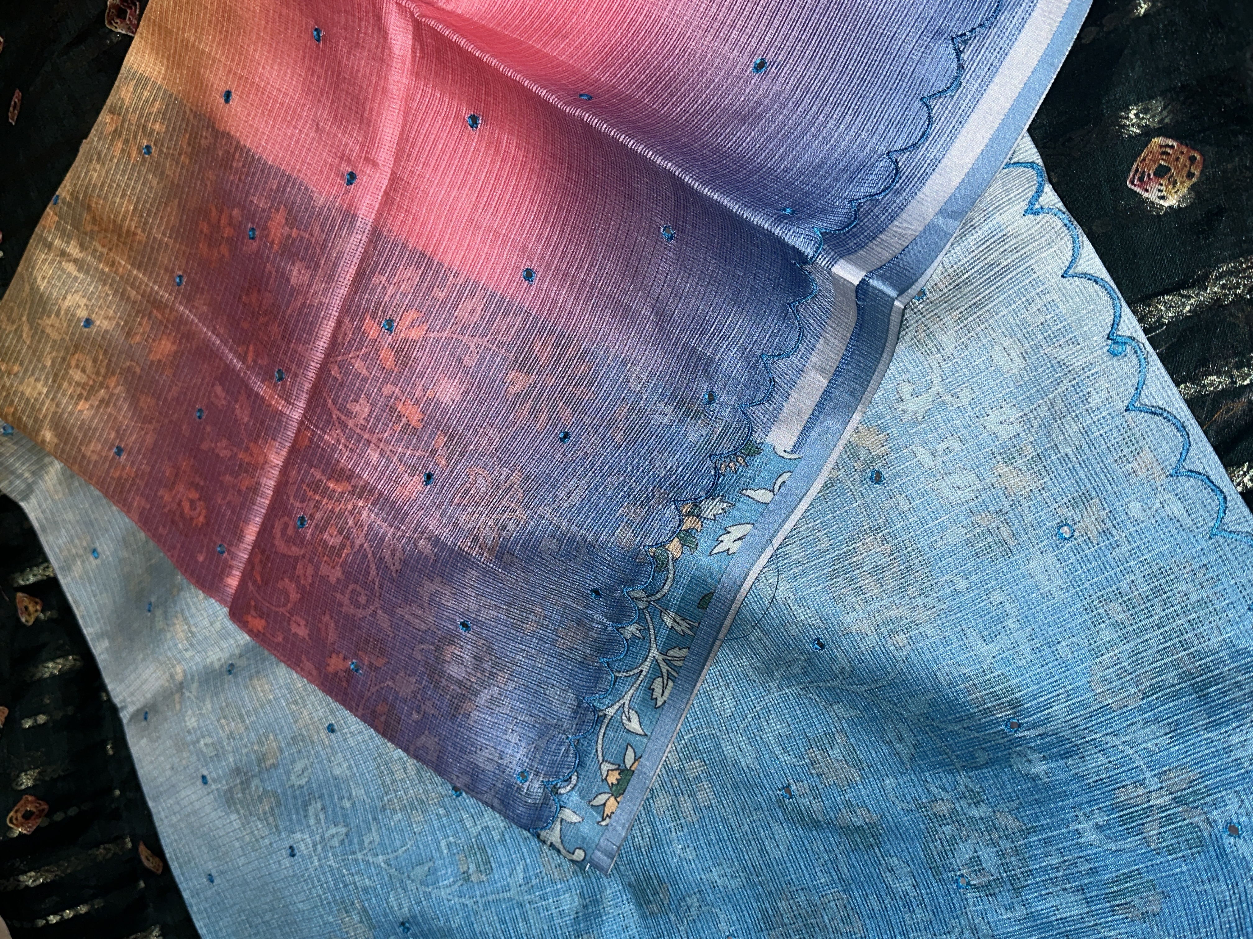 Multicolor Gradient Silk Kota Saree