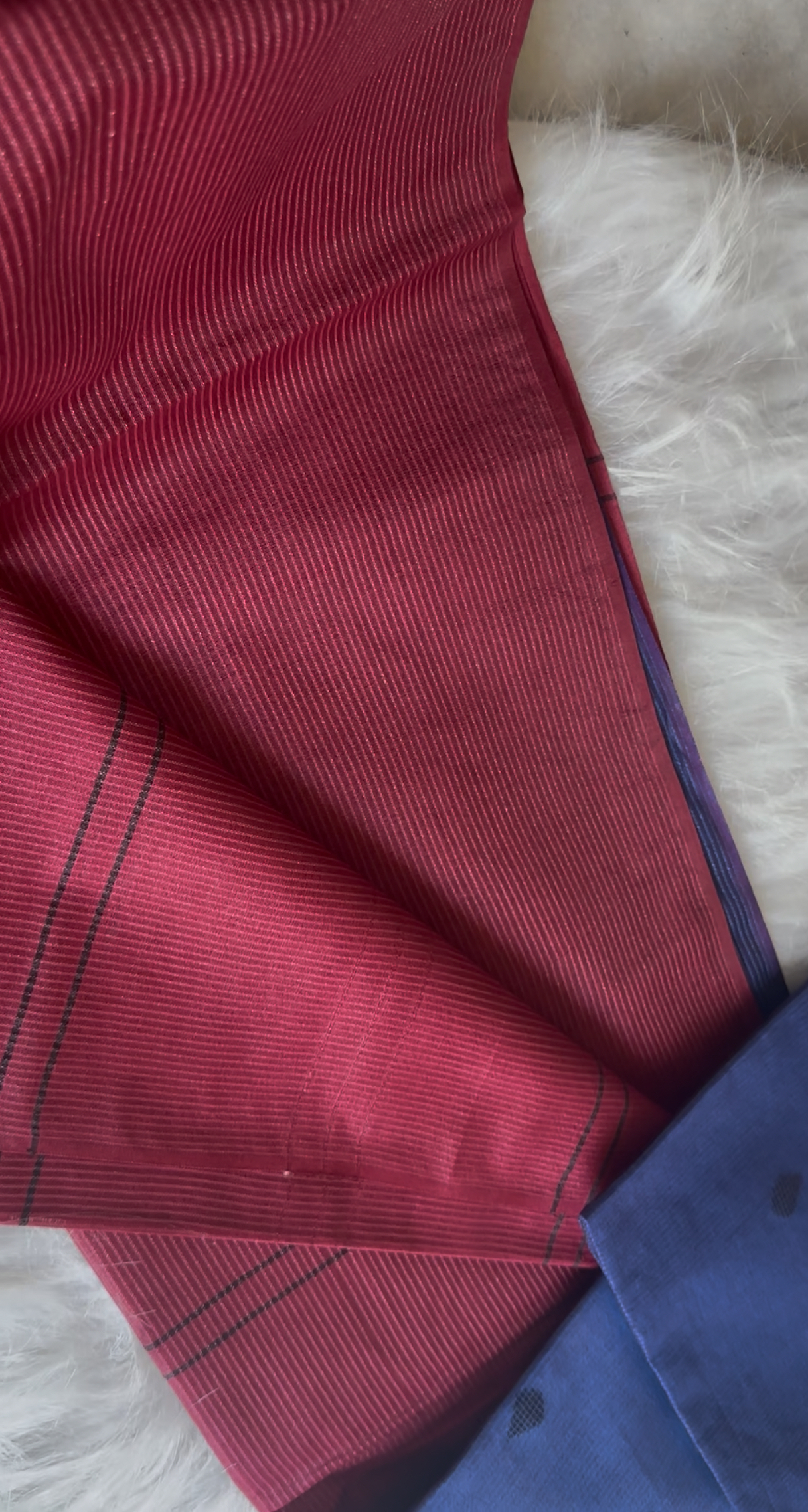 Navy Blue Tussar Cotton