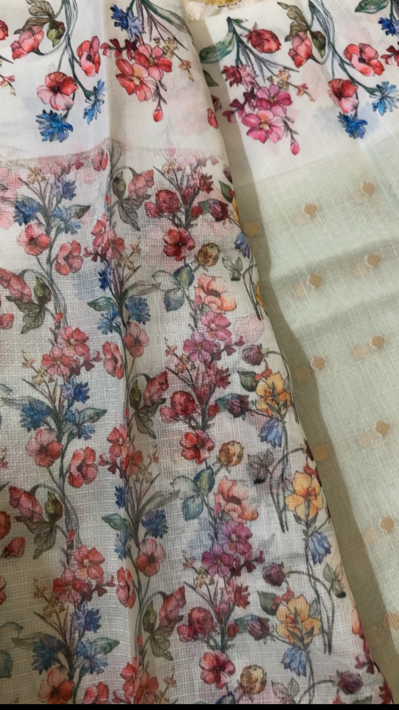 Zari Kota Floral Printed Saree