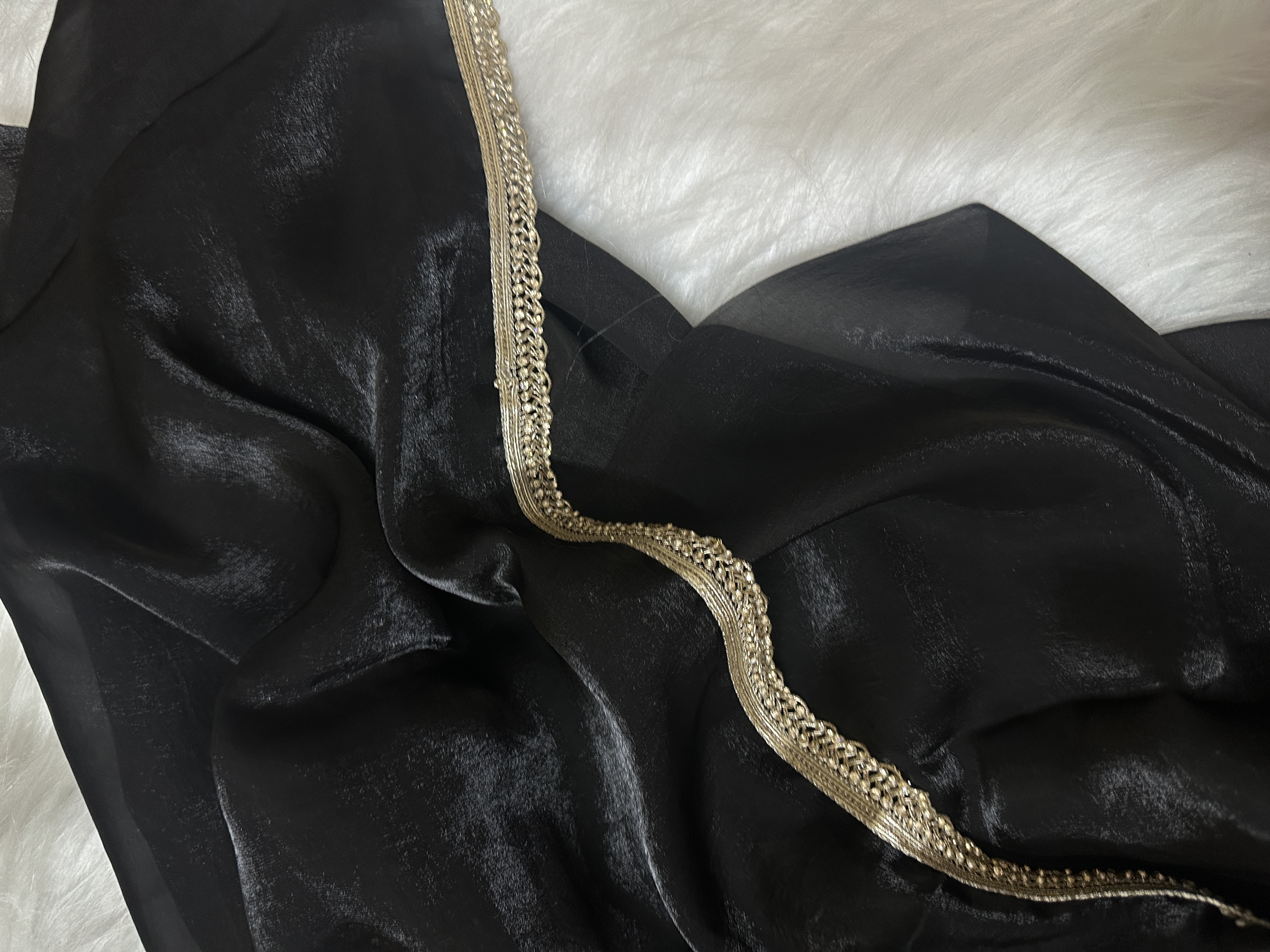 Elegant Space Silk Black Saree