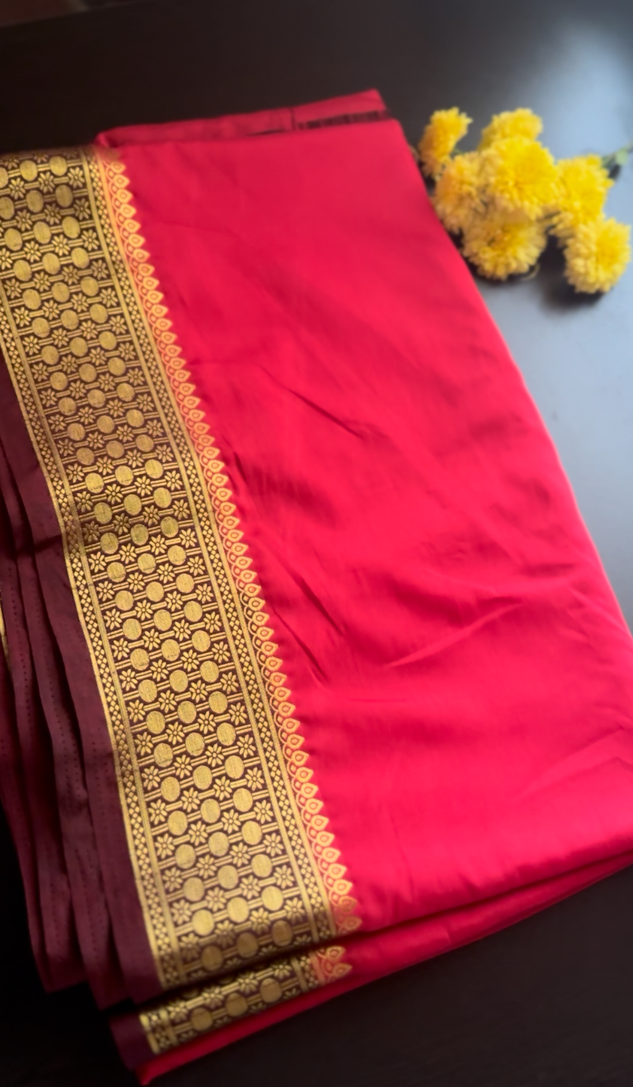 Semi-Mysore Crepe saree 
