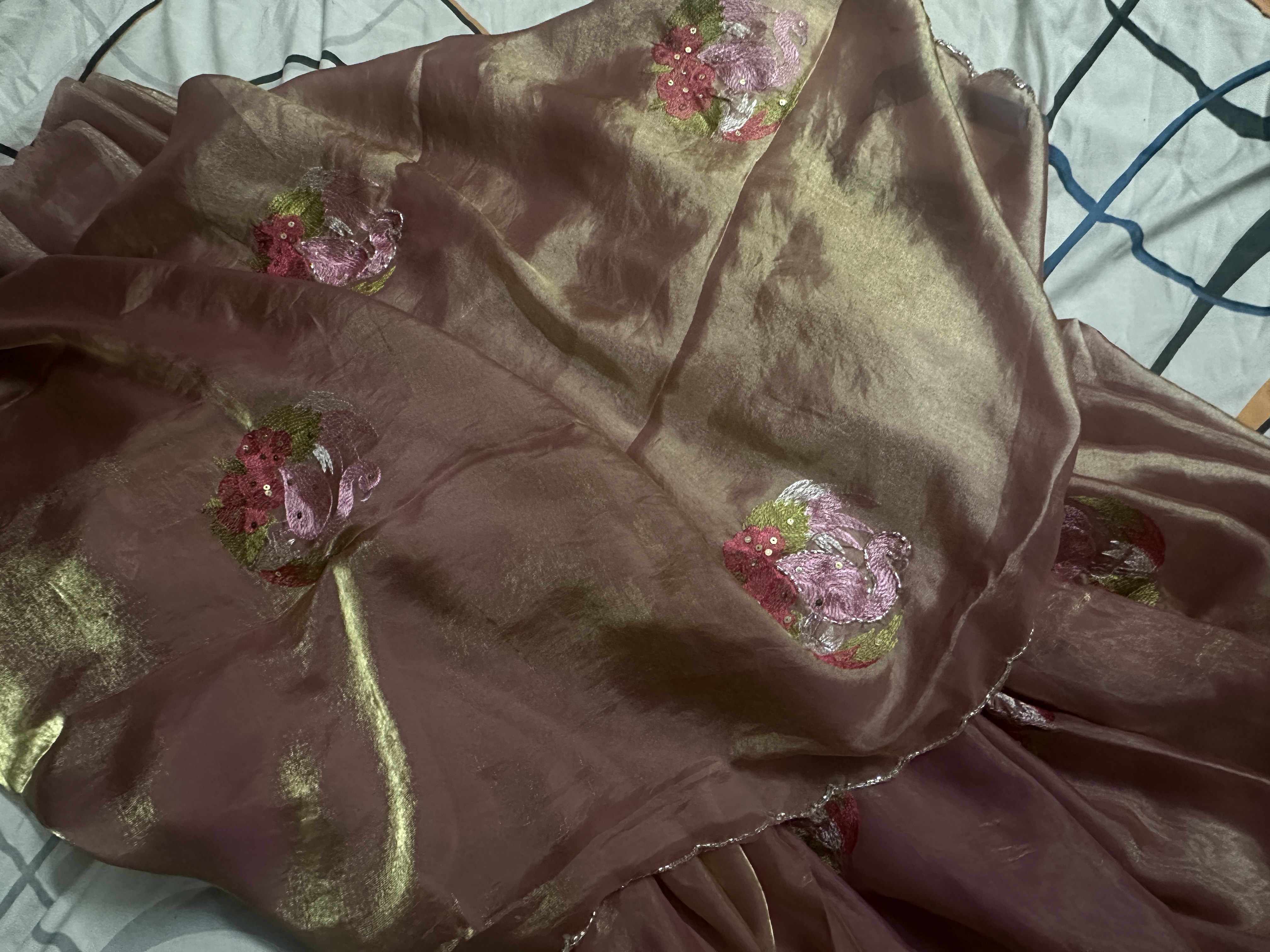 Embroidered Space Silk saree