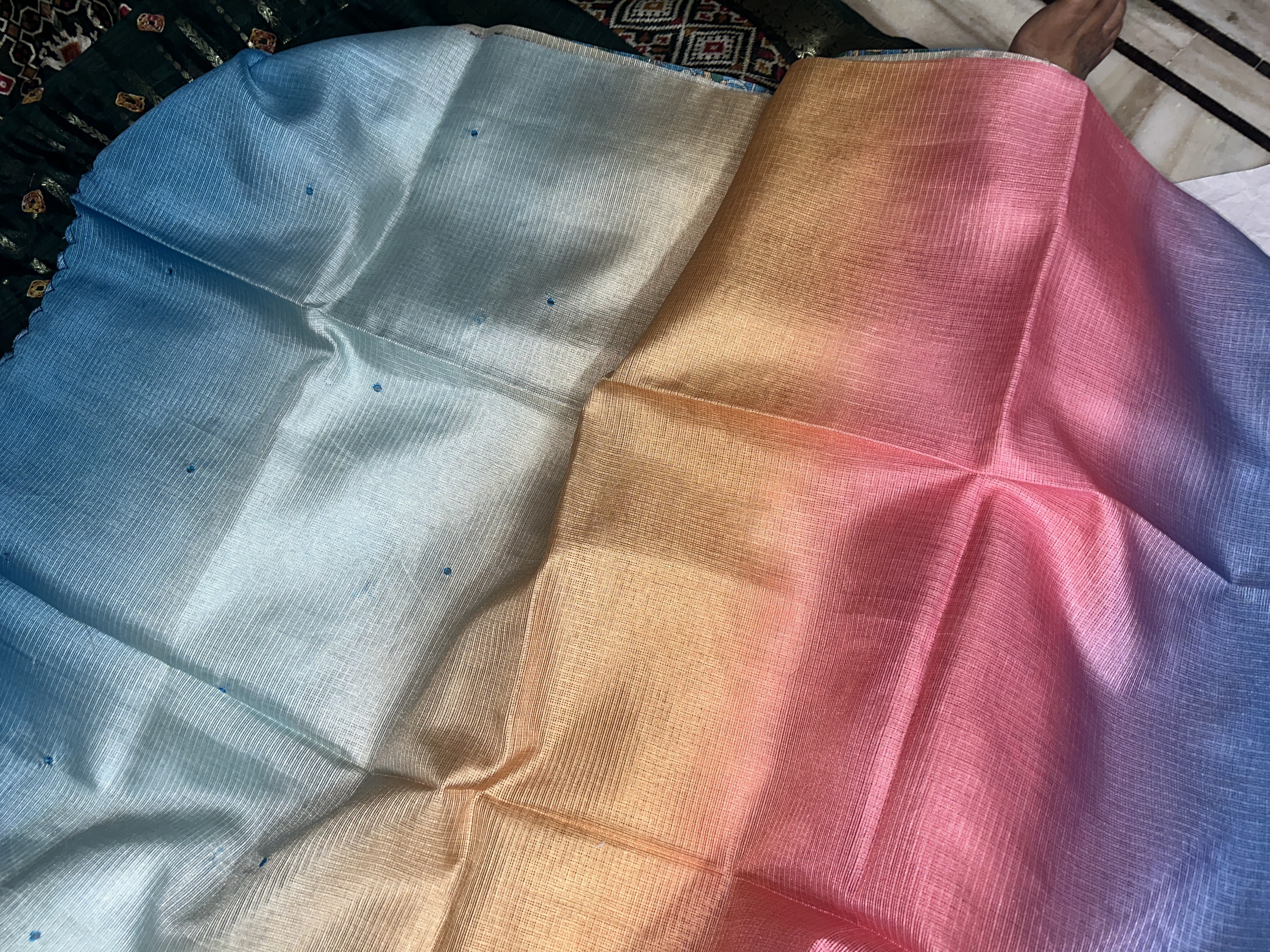 Multicolor Gradient Silk Kota Saree