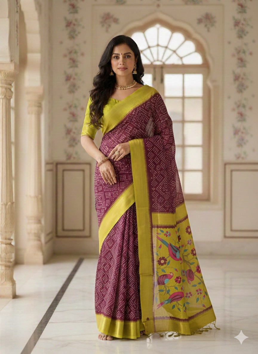 Traditional Bandini Silk Saree