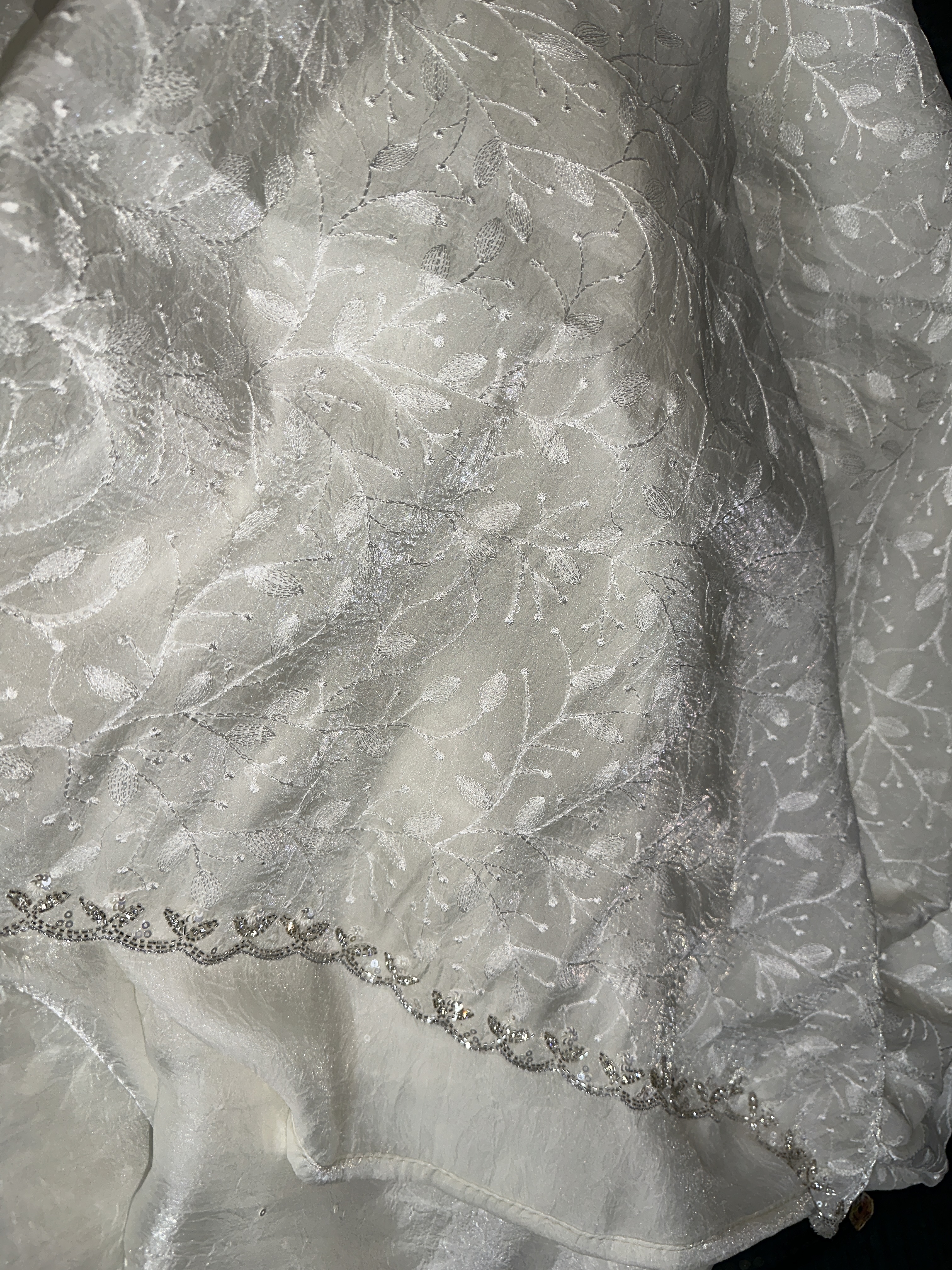 Crushed Silk Embroidered