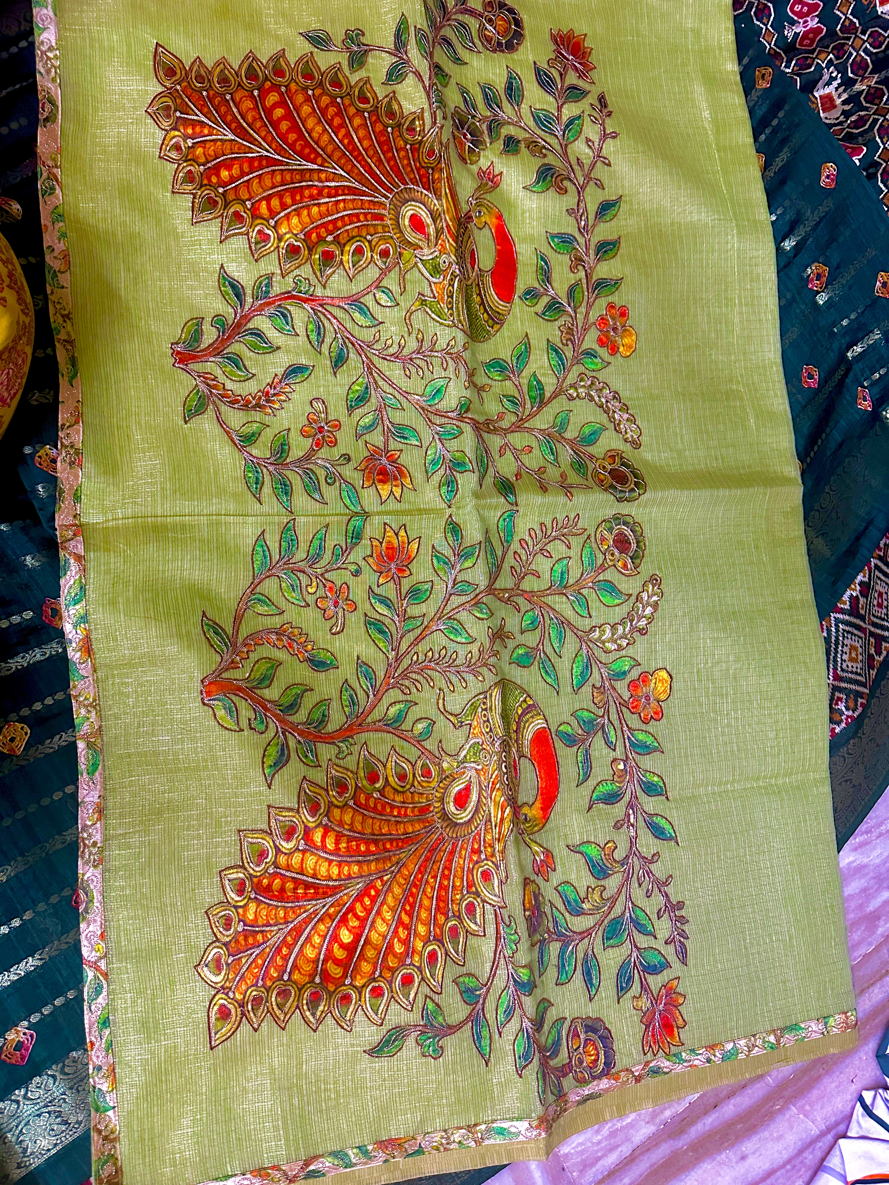 Silk Kota Applique Work