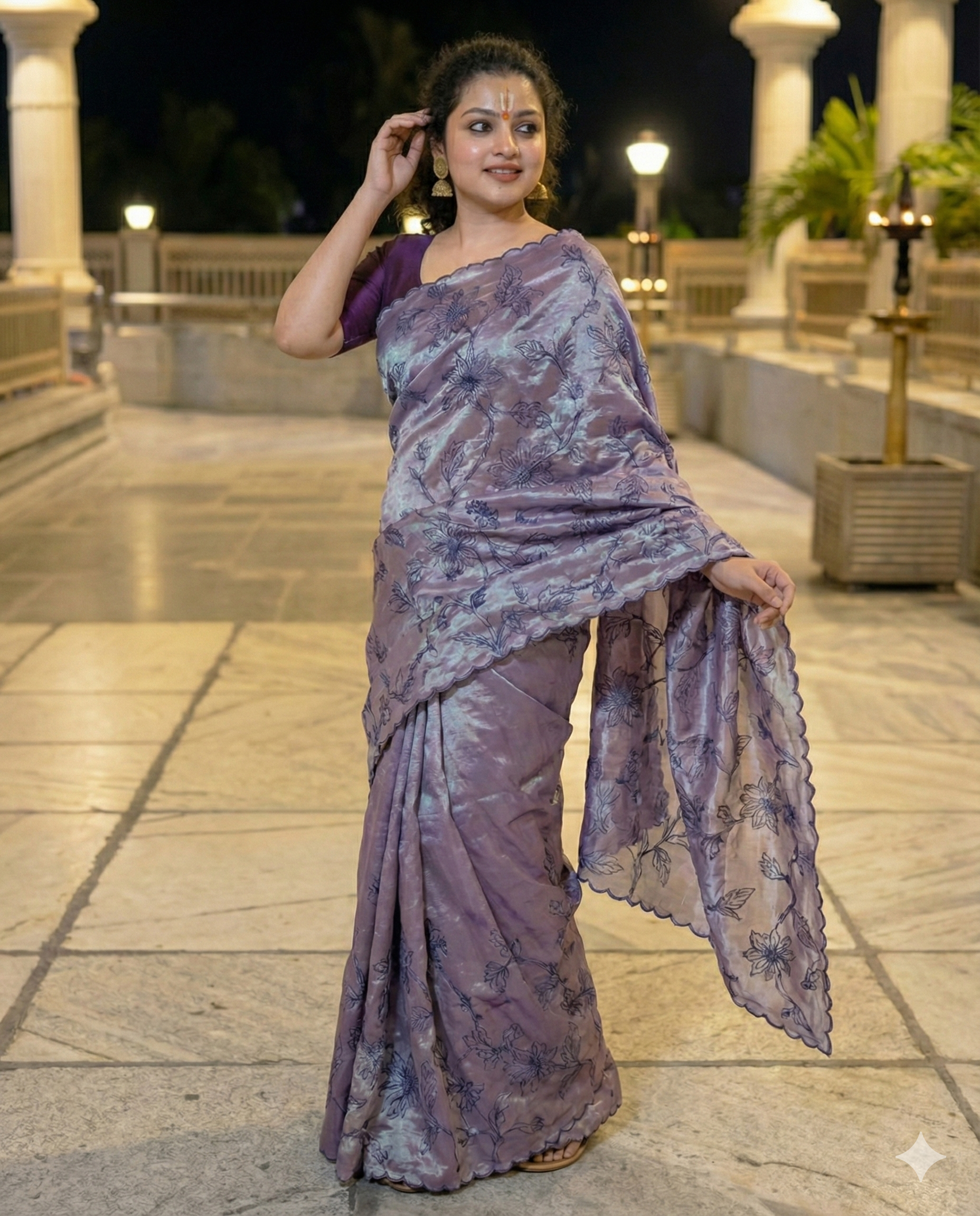 Lavender Shimmer Organza 