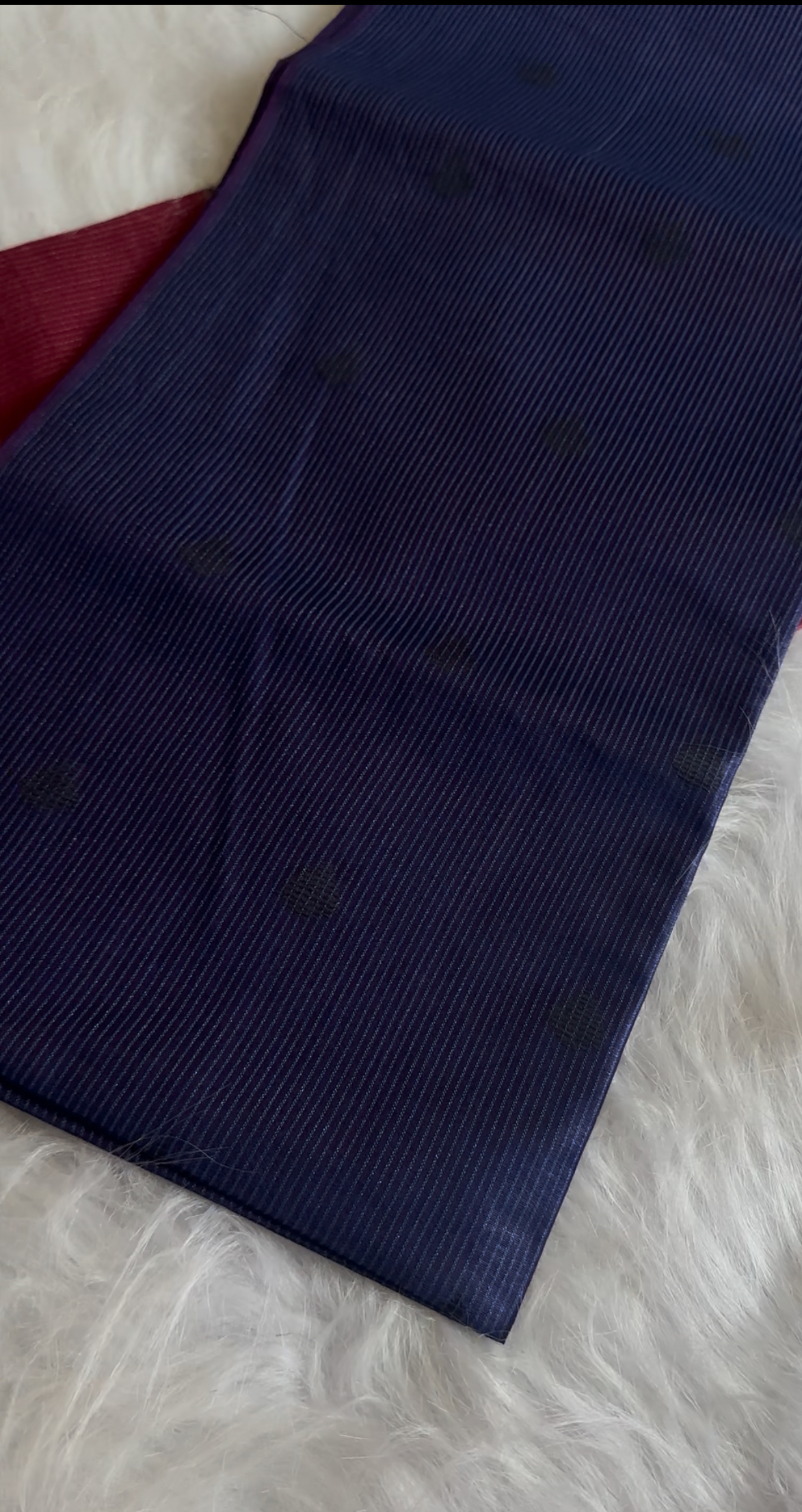 Navy Blue Tussar Cotton