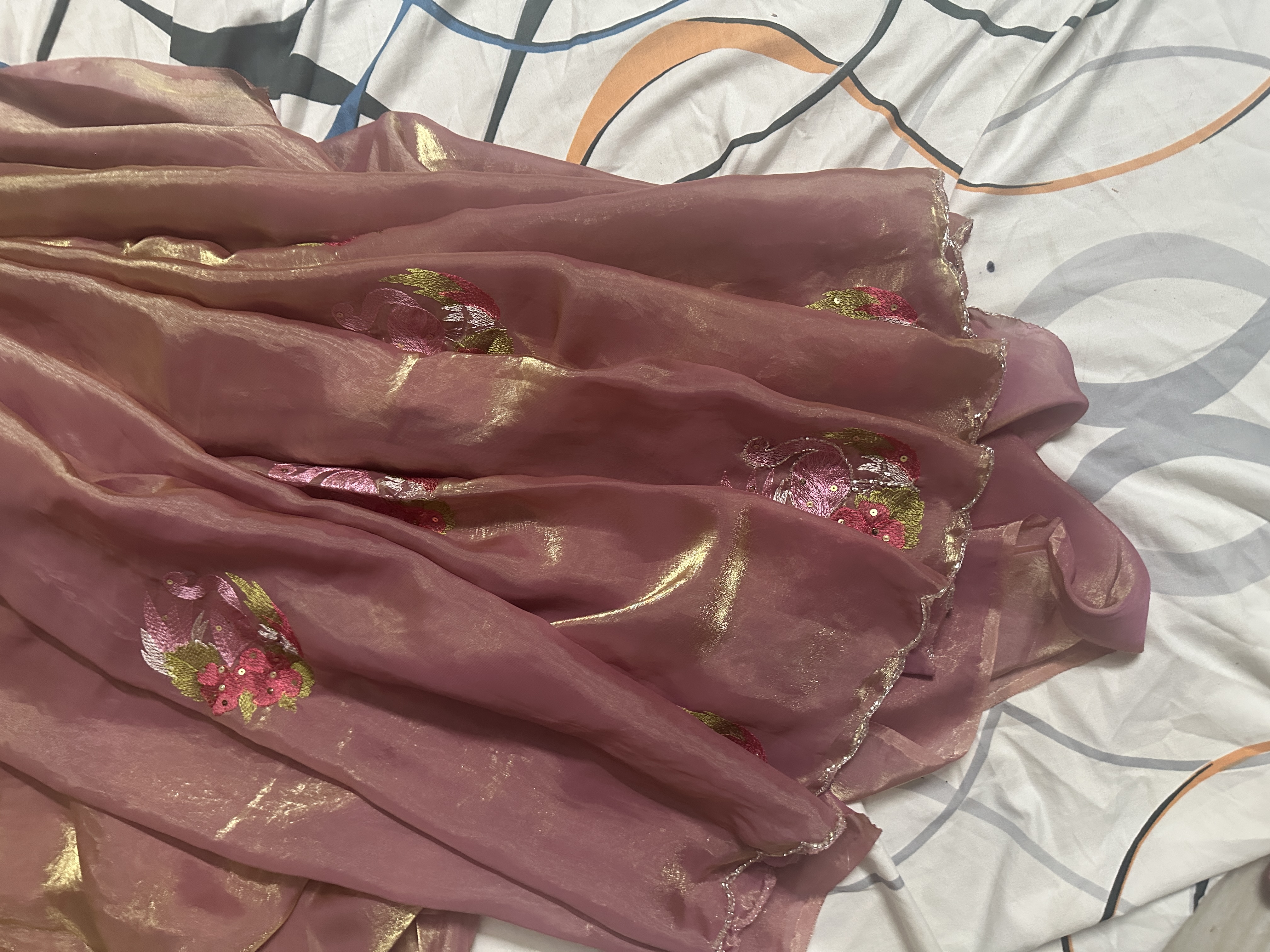 Embroidered Space Silk saree