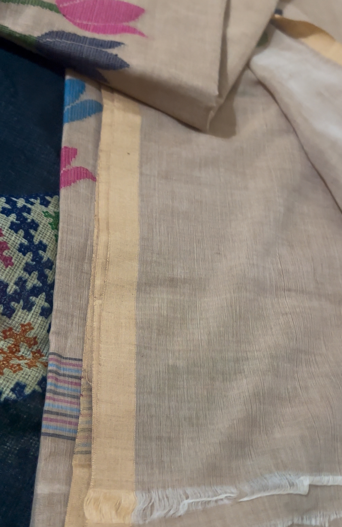 Handwoven Ponduru Jamdani Cotton Saree