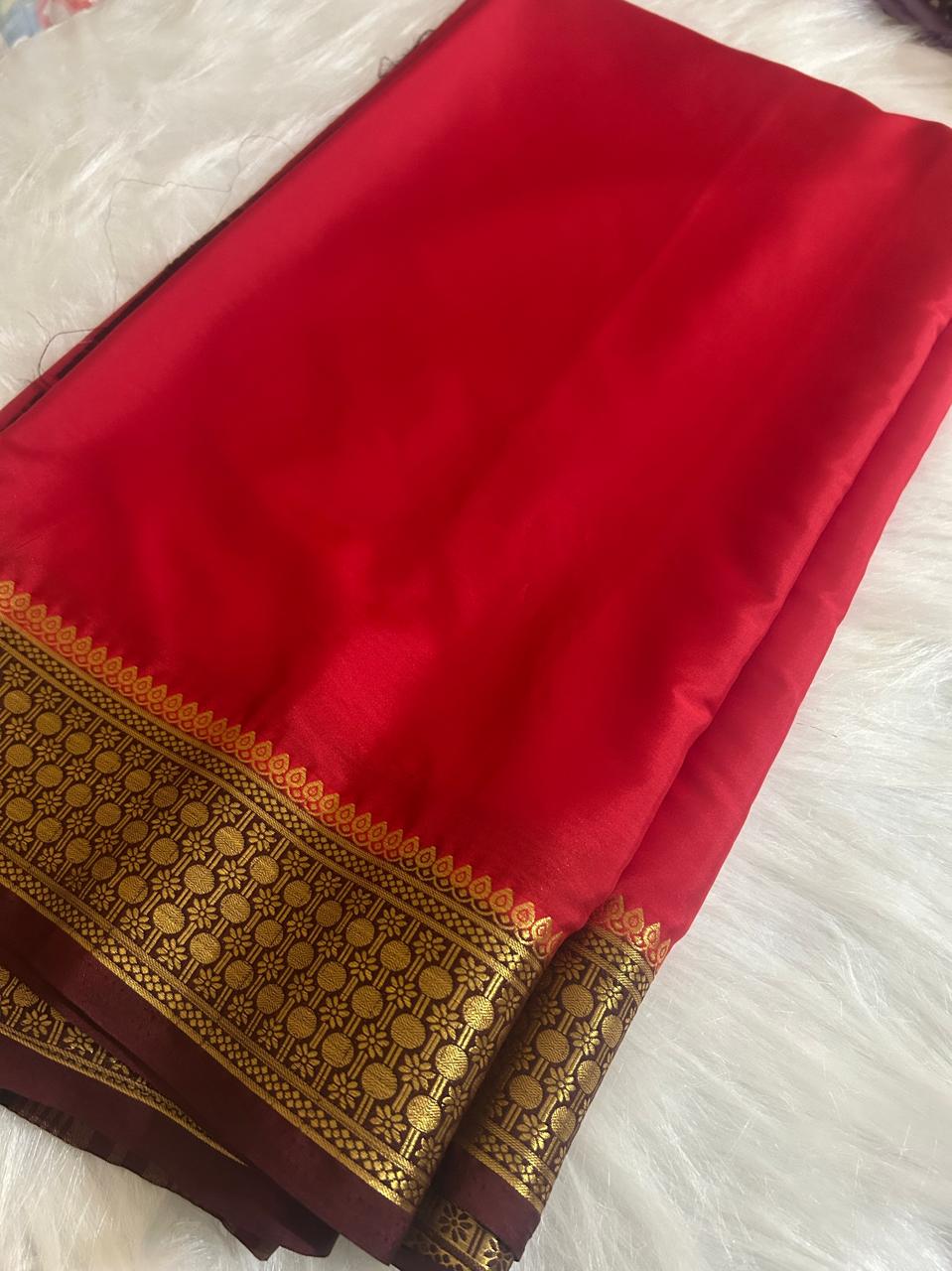 Semi-Mysore Crepe saree 