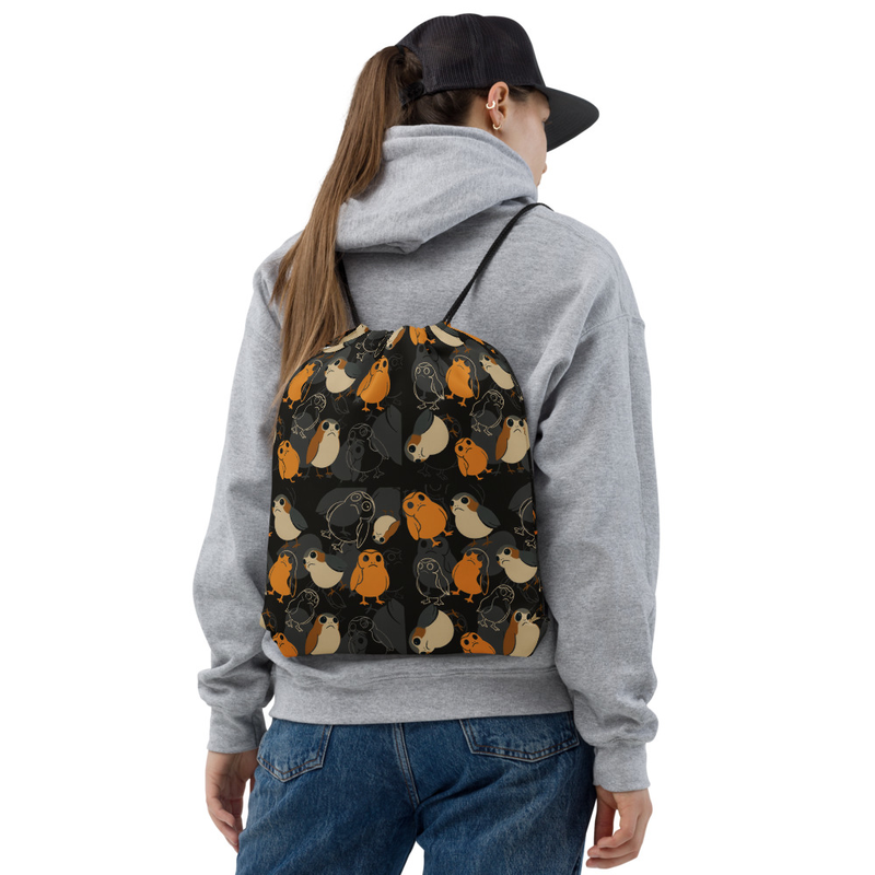Drawstring Backpack with Porg Pattern