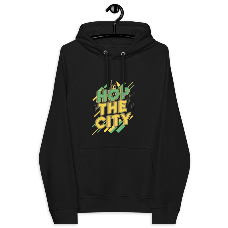Hop This City – Unisex Raglan Eco Hoodie