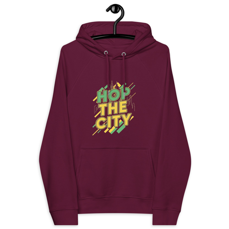 Hop This City – Unisex Raglan Eco Hoodie