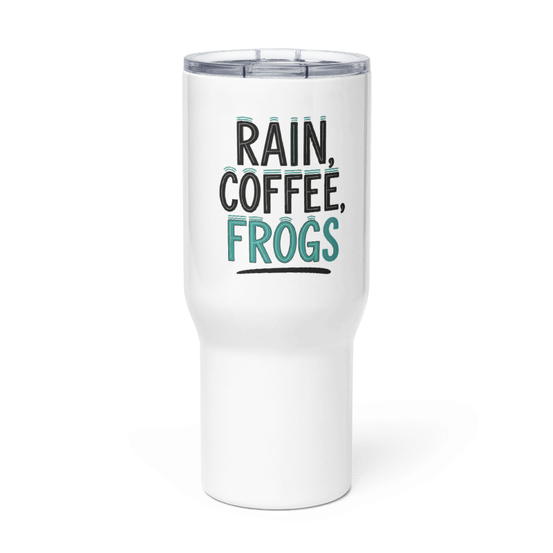Rain Coffee Frogs Travel Mug