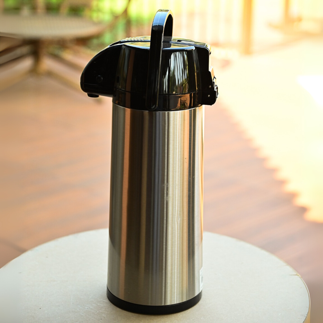 Garrafa térmica inox com alça – 4 litros