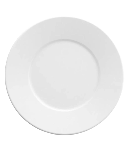 Prato de sobremesa em porcelana branca lisa