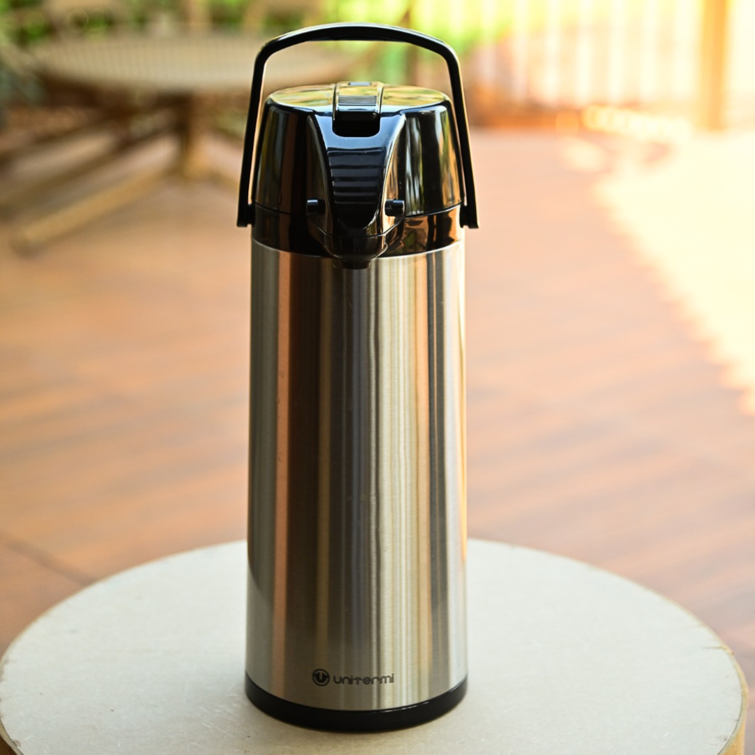 Garrafa térmica inox com alça – 4 litros