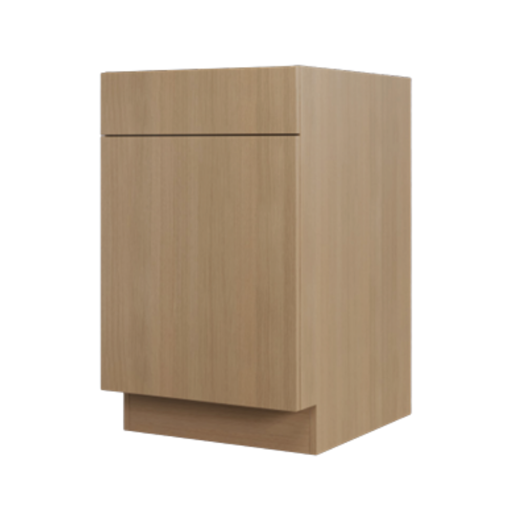 Haven Series: Light Oak Slab Cabinetry