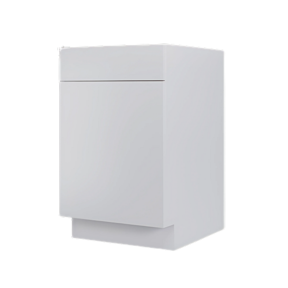 Haven Series: White Slab Cabinetry