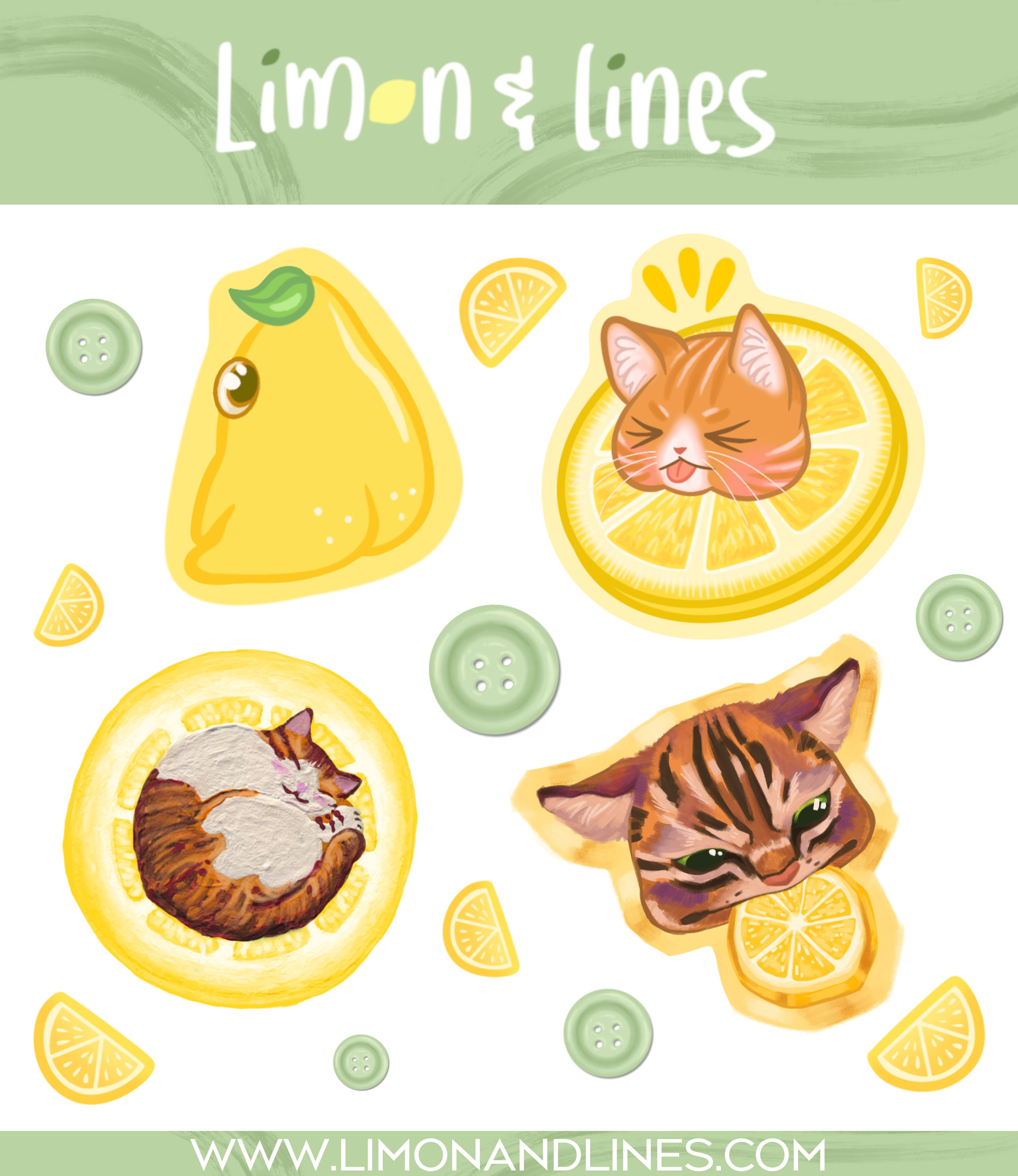 Limon and Lines Stickers