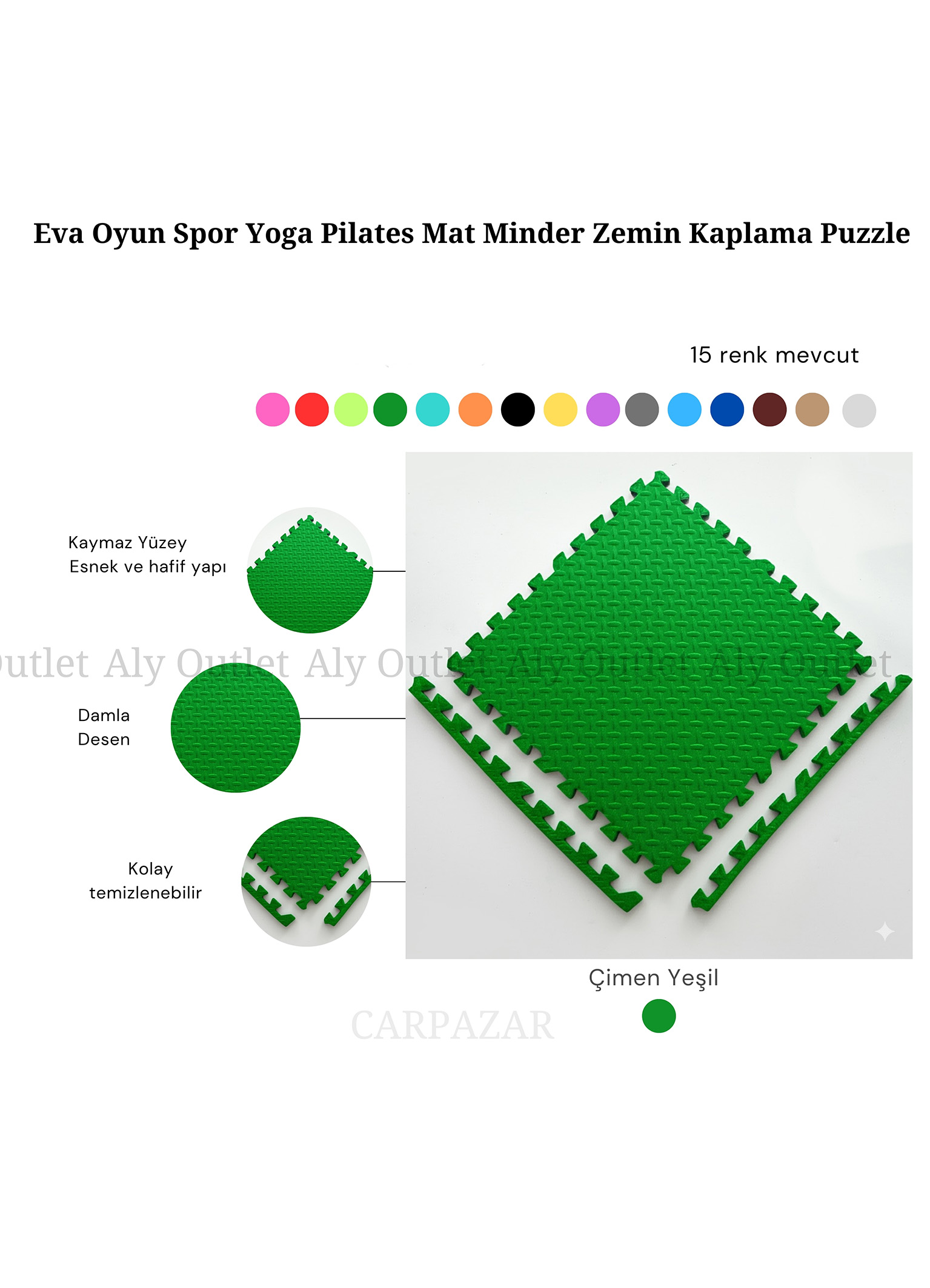50 x 50 13m Eva Tatami Damla desen