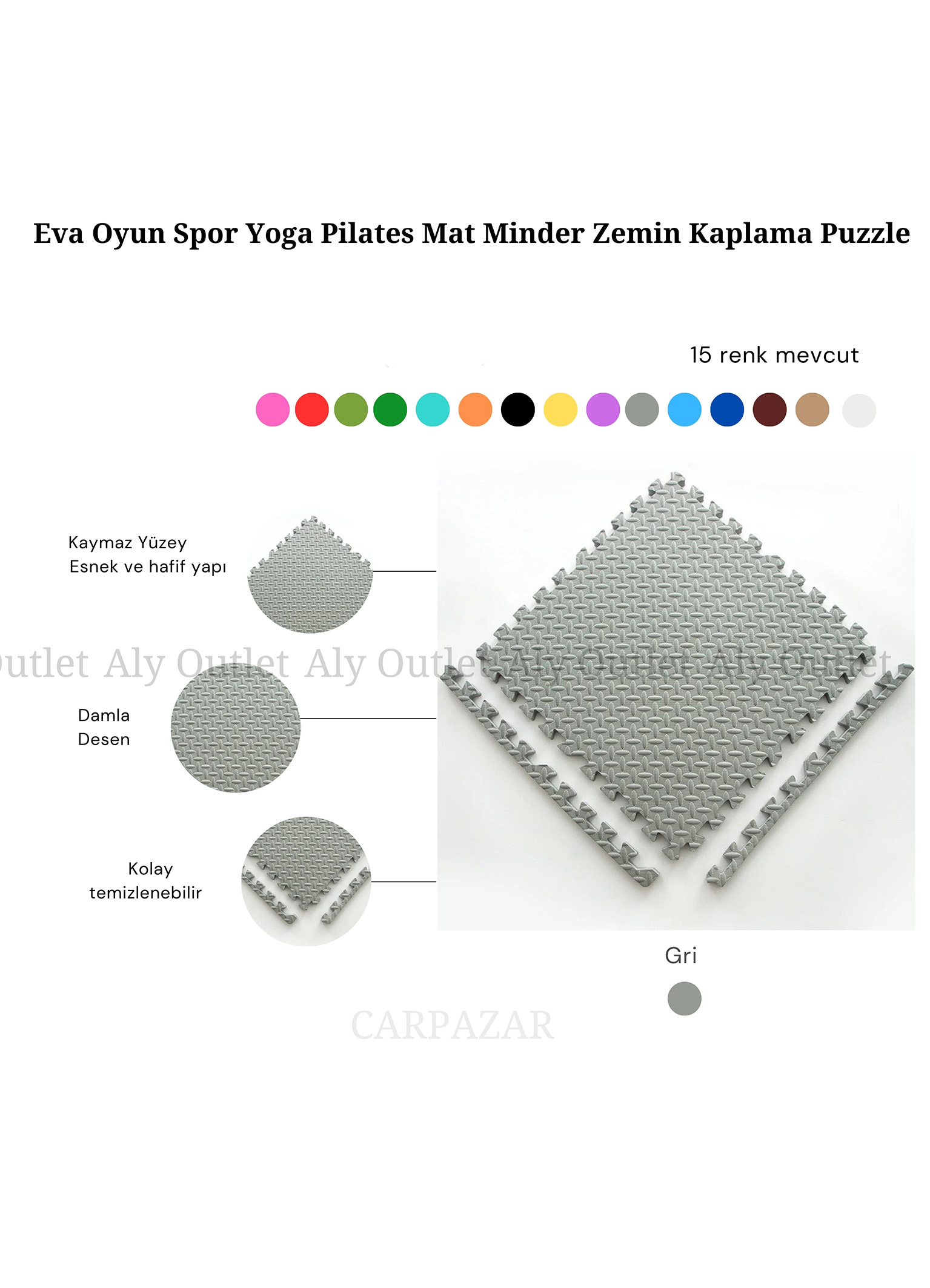 50 x 50 13m Eva Tatami Damla desen