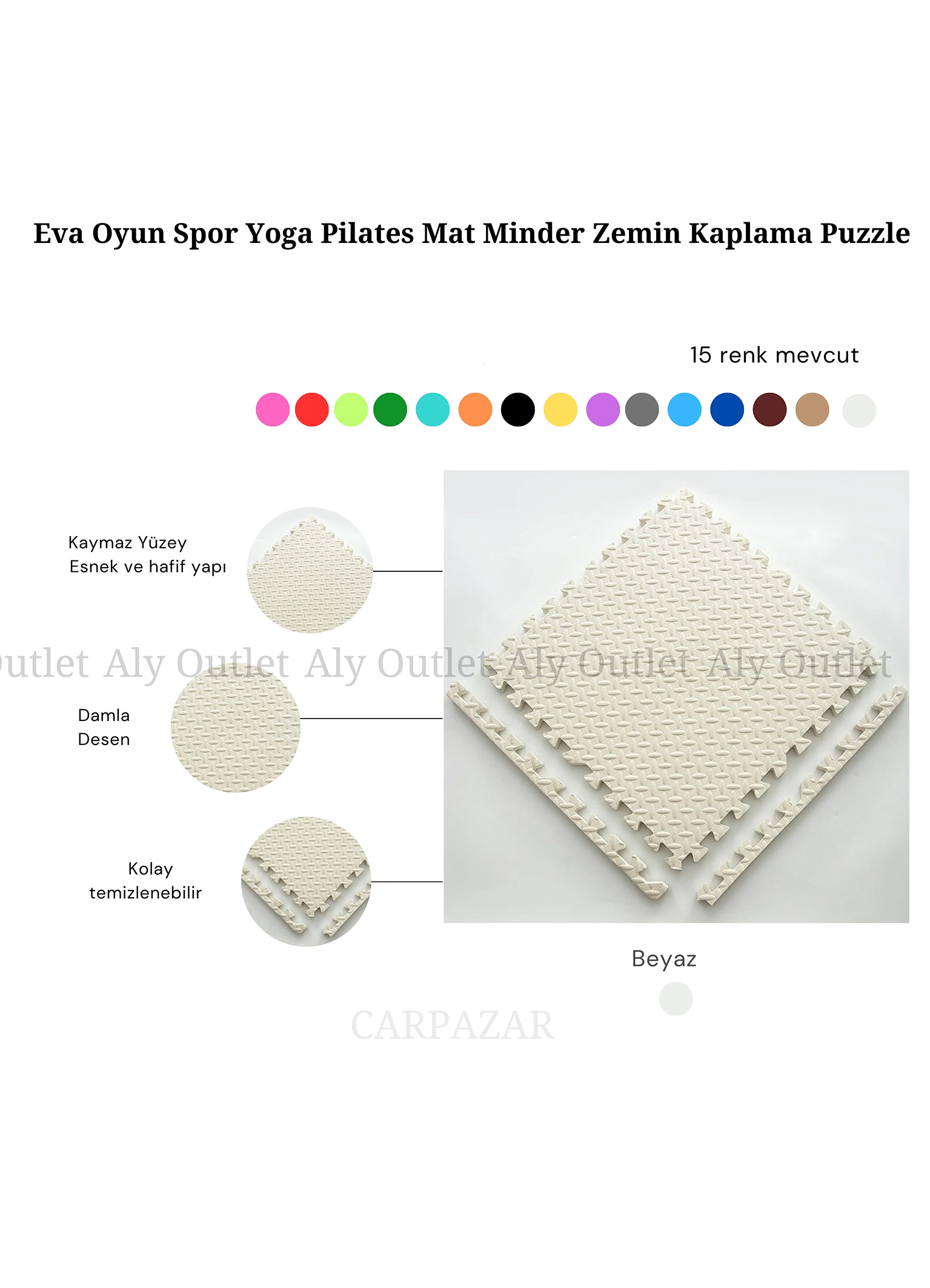 50 x 50 13m Eva Tatami Damla desen