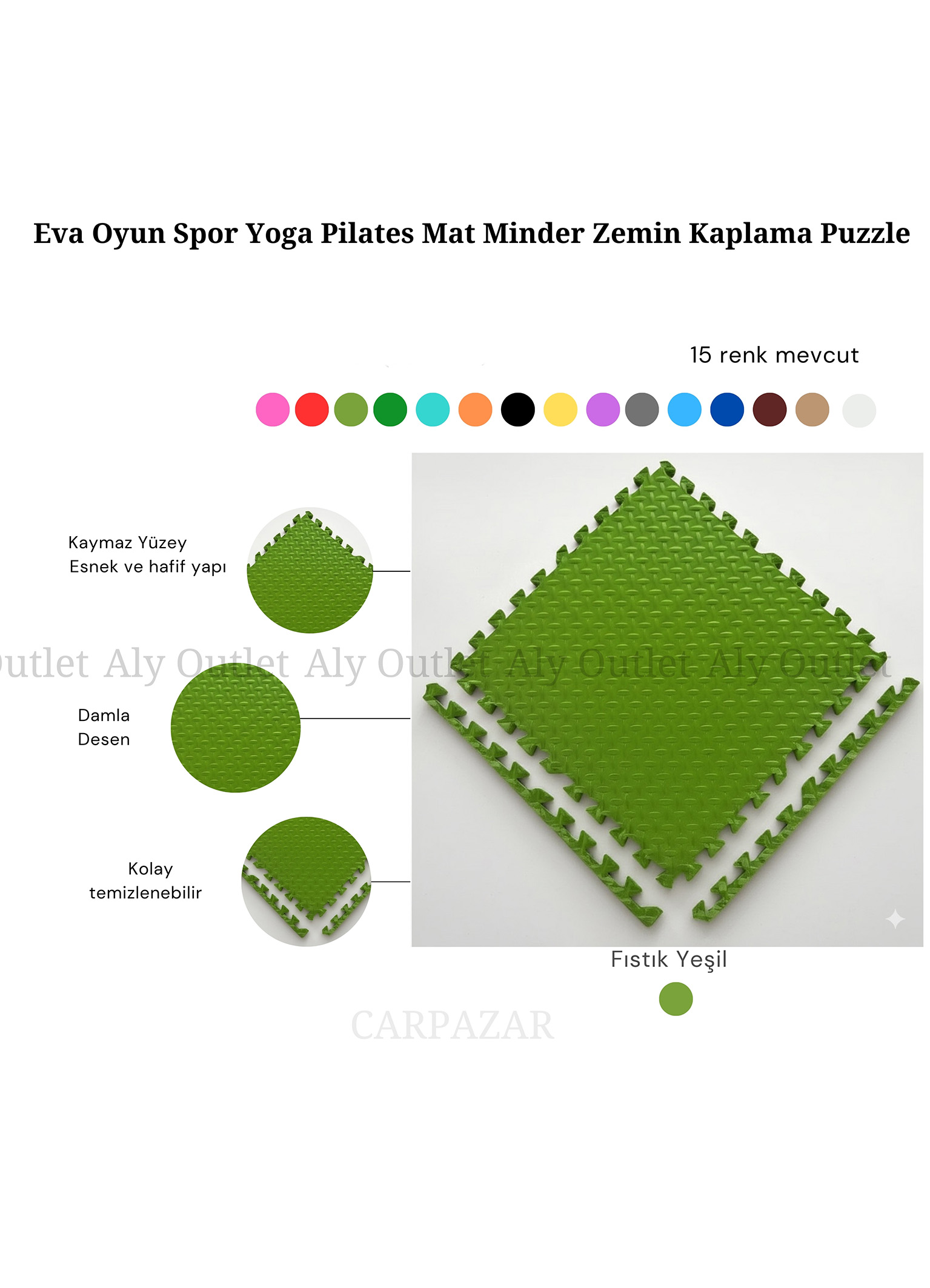 50 x 50 13m Eva Tatami Damla desen